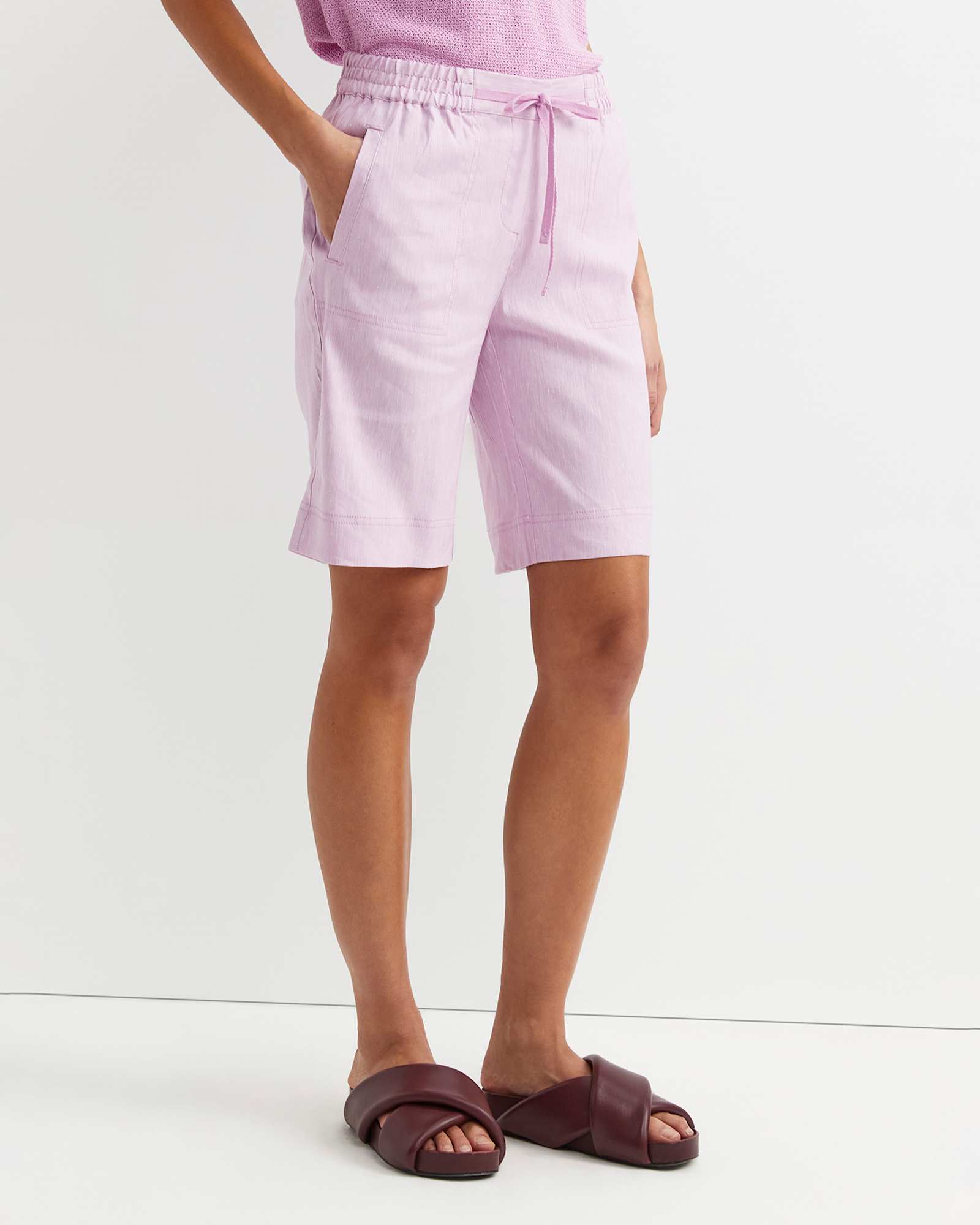 Rosa Linen Short in ORCHID