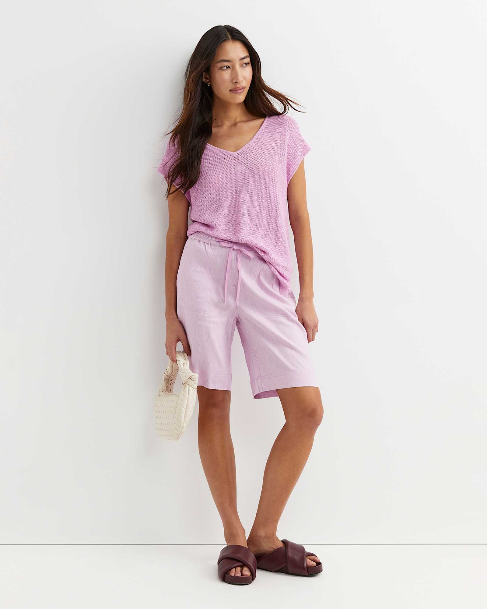 Rosa Linen Short in ORCHID