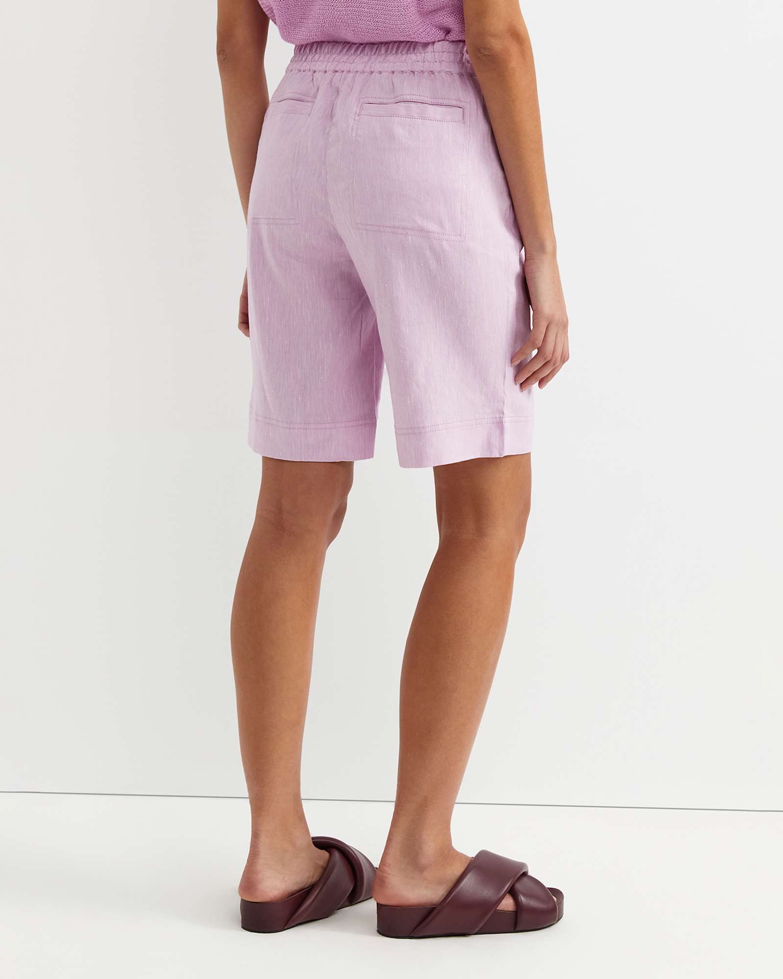 Rosa Linen Short in ORCHID