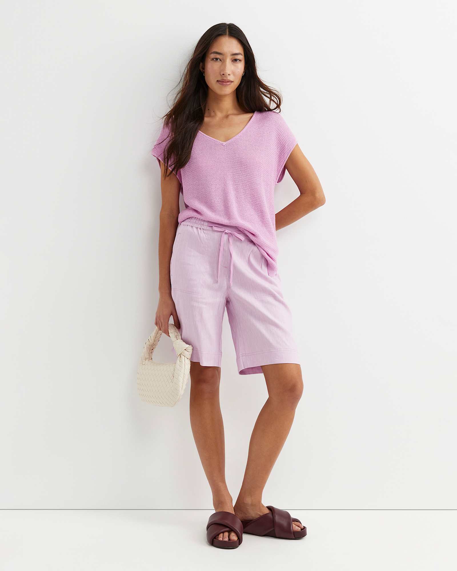 Rosa Linen Short in ORCHID