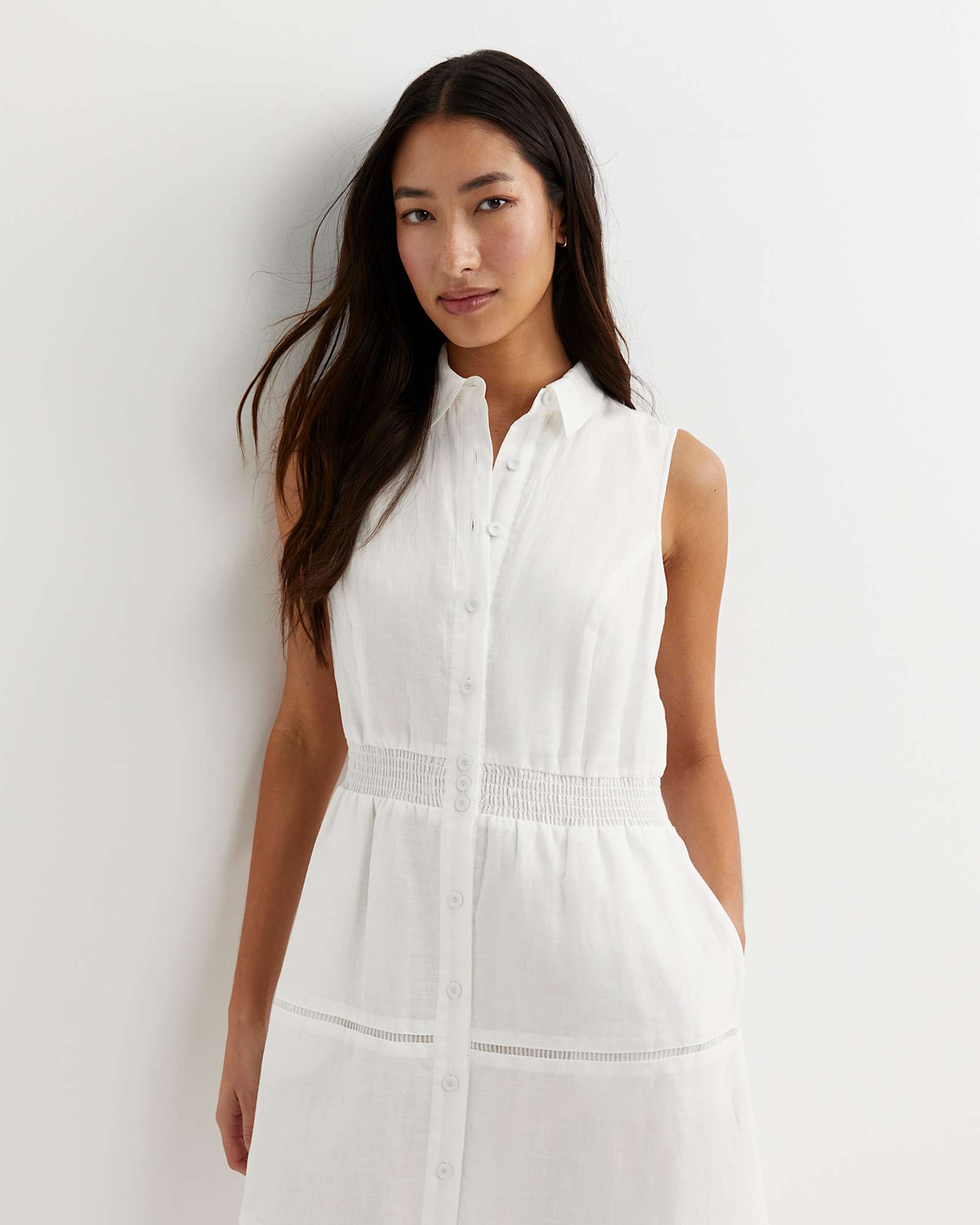 Rory Ramie Maxi Dress in WHITE