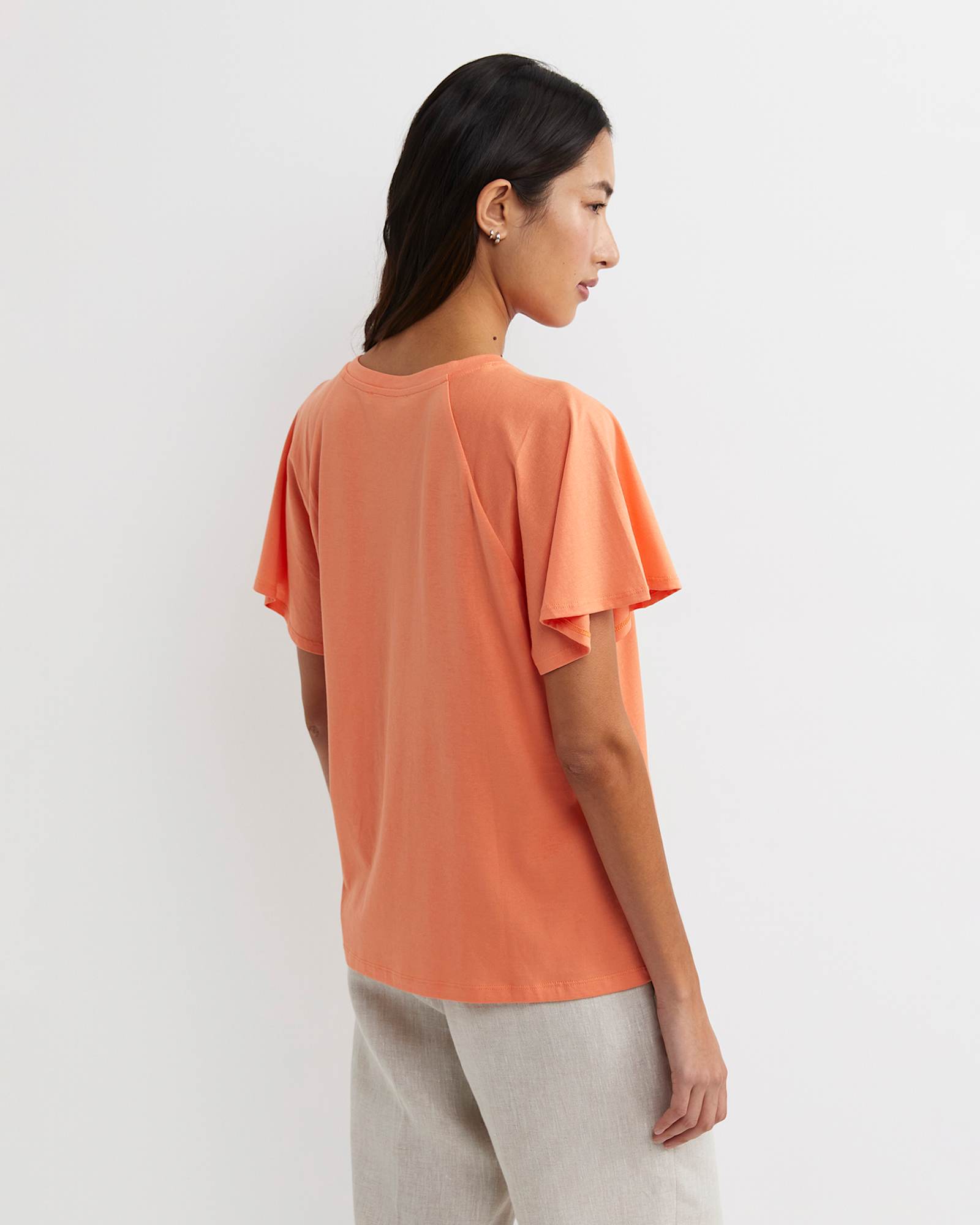 Flutter Short Sleeve Tee in TANGERINE