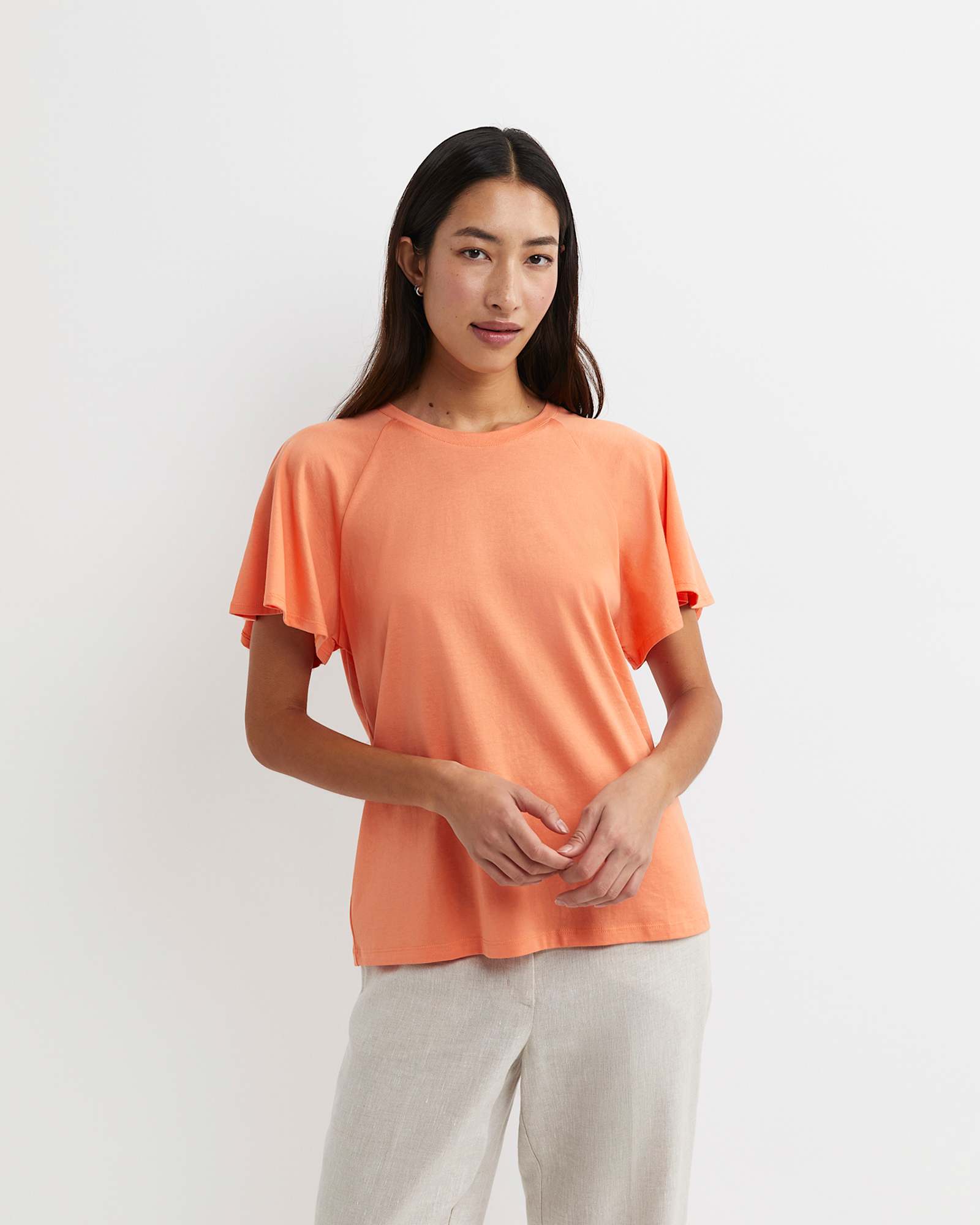 Flutter Short Sleeve Tee in TANGERINE