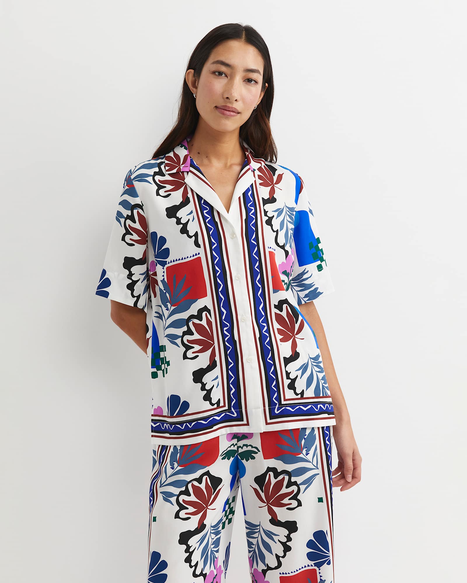 Marika Short Sleeve Shirt in PINK MULTI