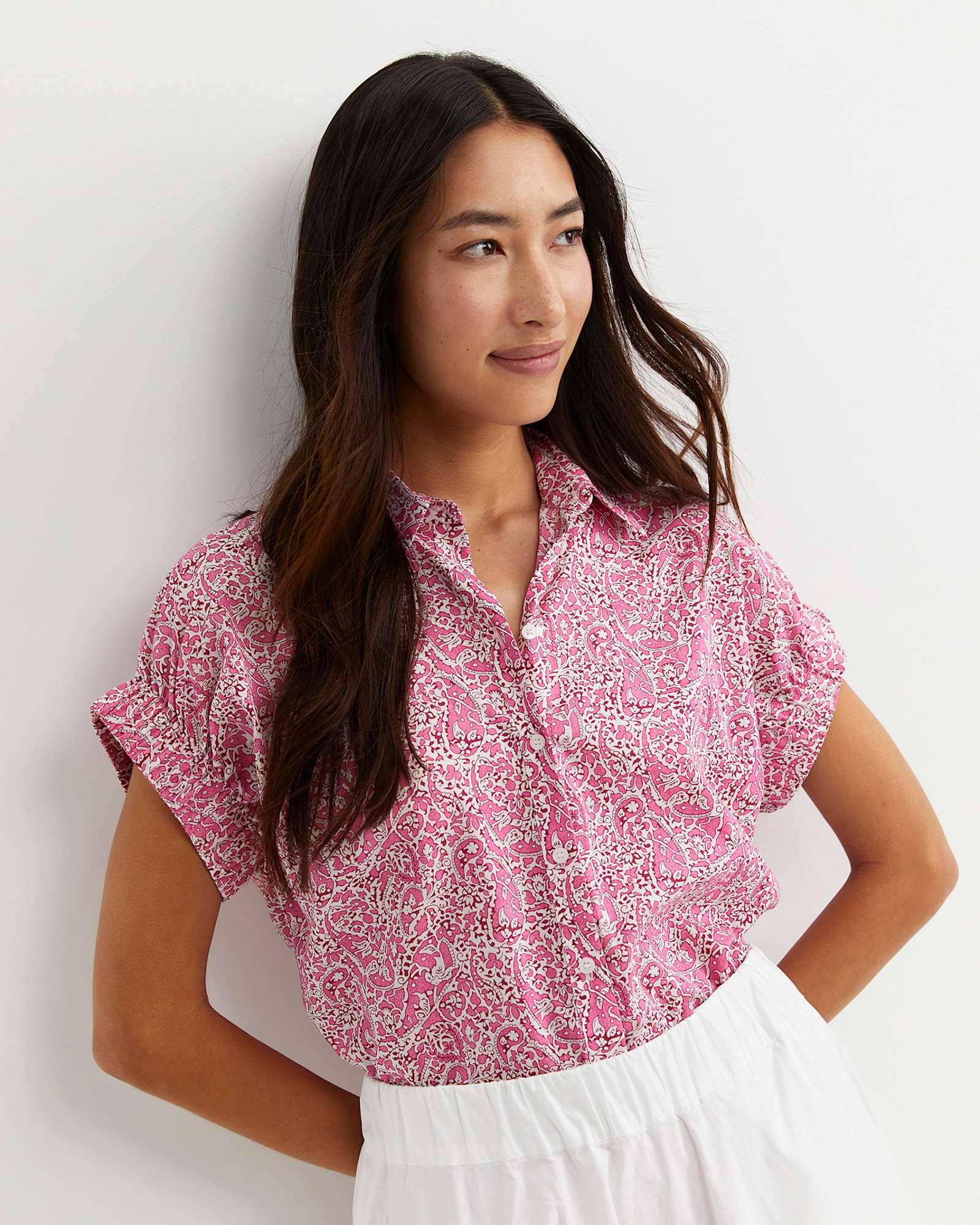 Laurel Short Sleeve Liberty Shirt in PINK MULTI