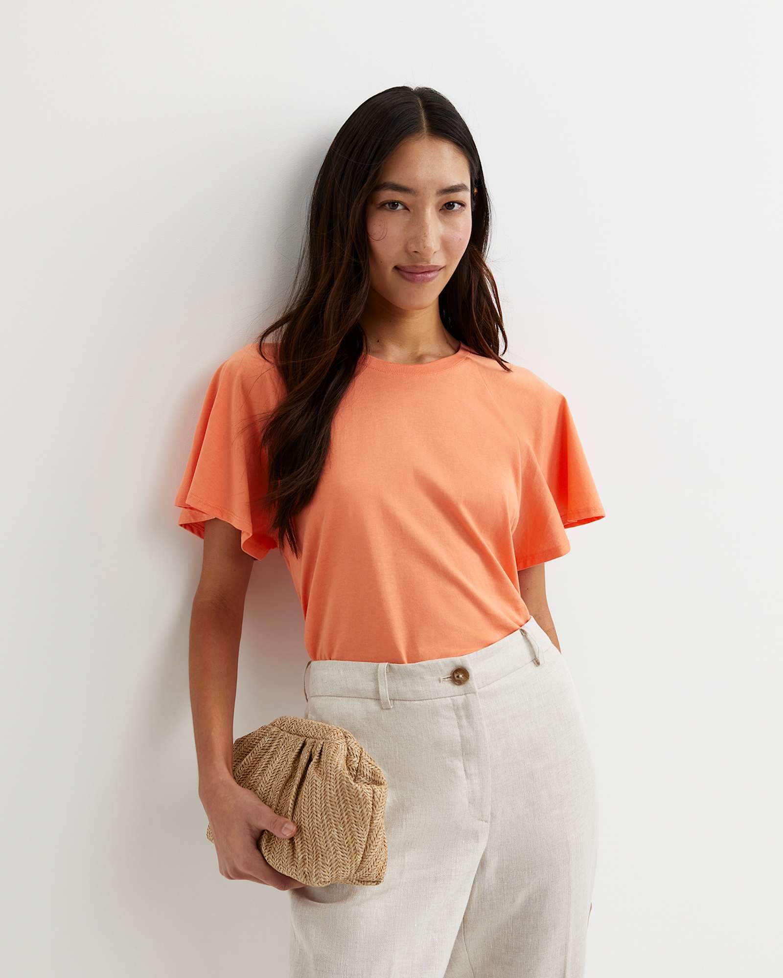 Flutter Short Sleeve Tee in TANGERINE