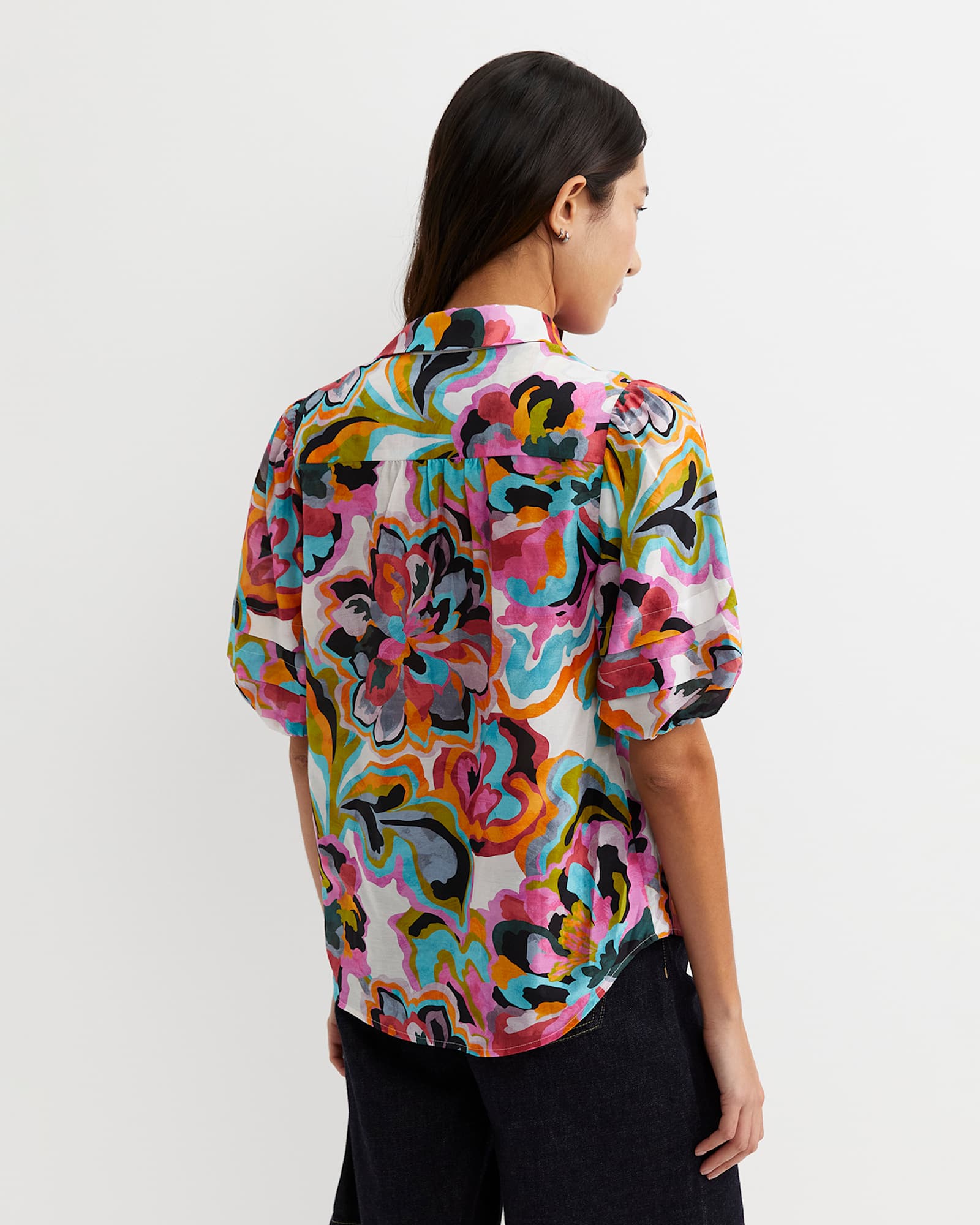 Fiola Lantern Sleeve Blouse in MULTI