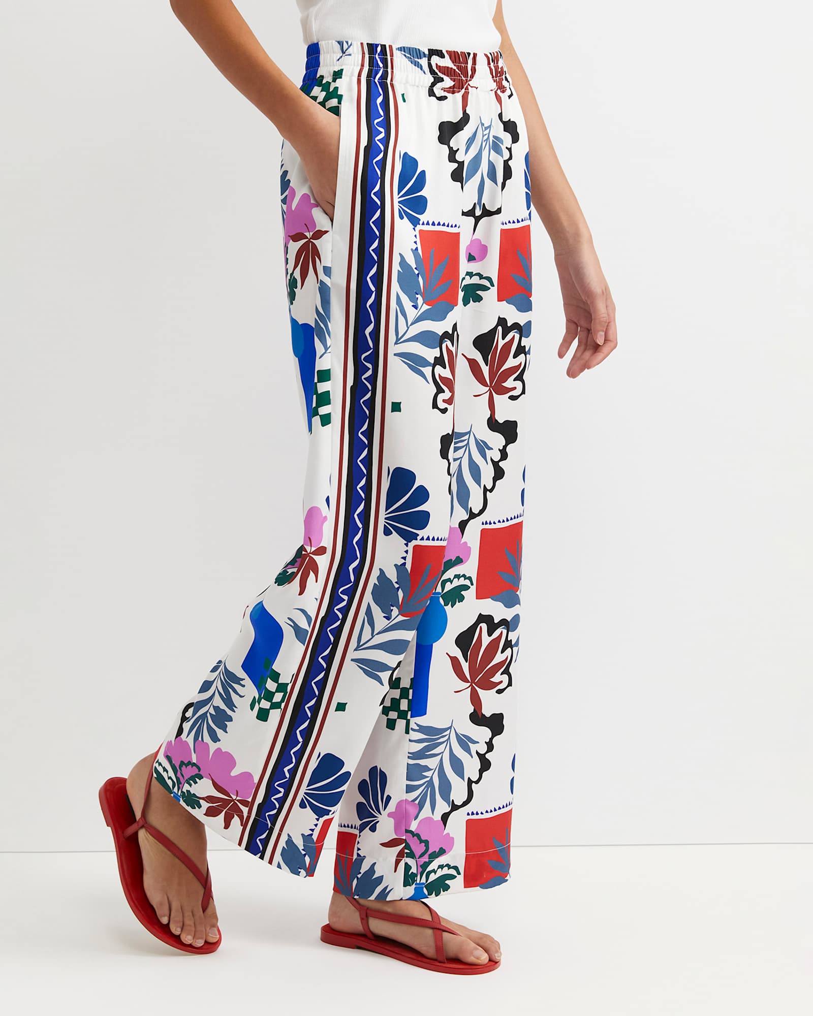 Marika Wide Leg Pant in PINK MULTI