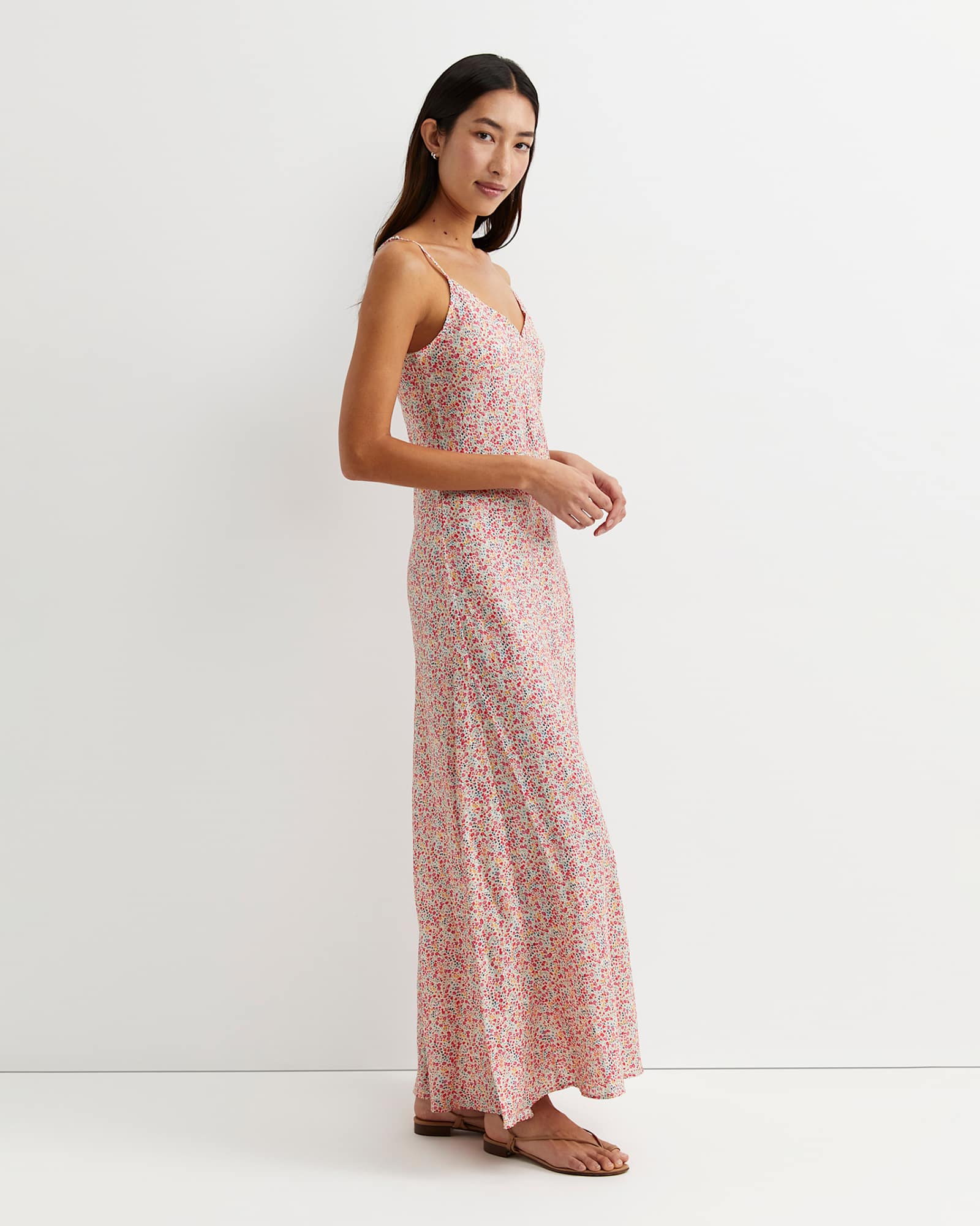 Phoebe Liberty Slip Dress in RED MULTI