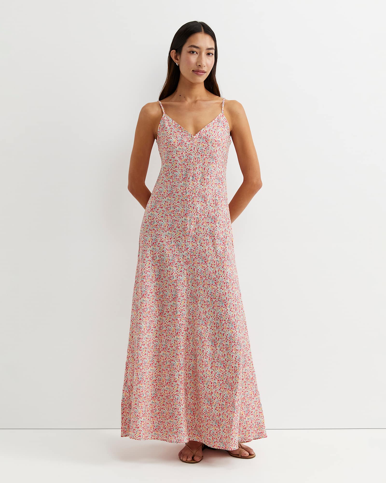 Phoebe Liberty Slip Dress in RED MULTI