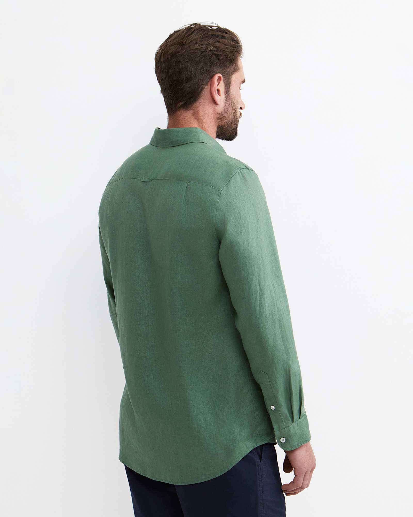 Long Sleeve Linen Shirt in ELM