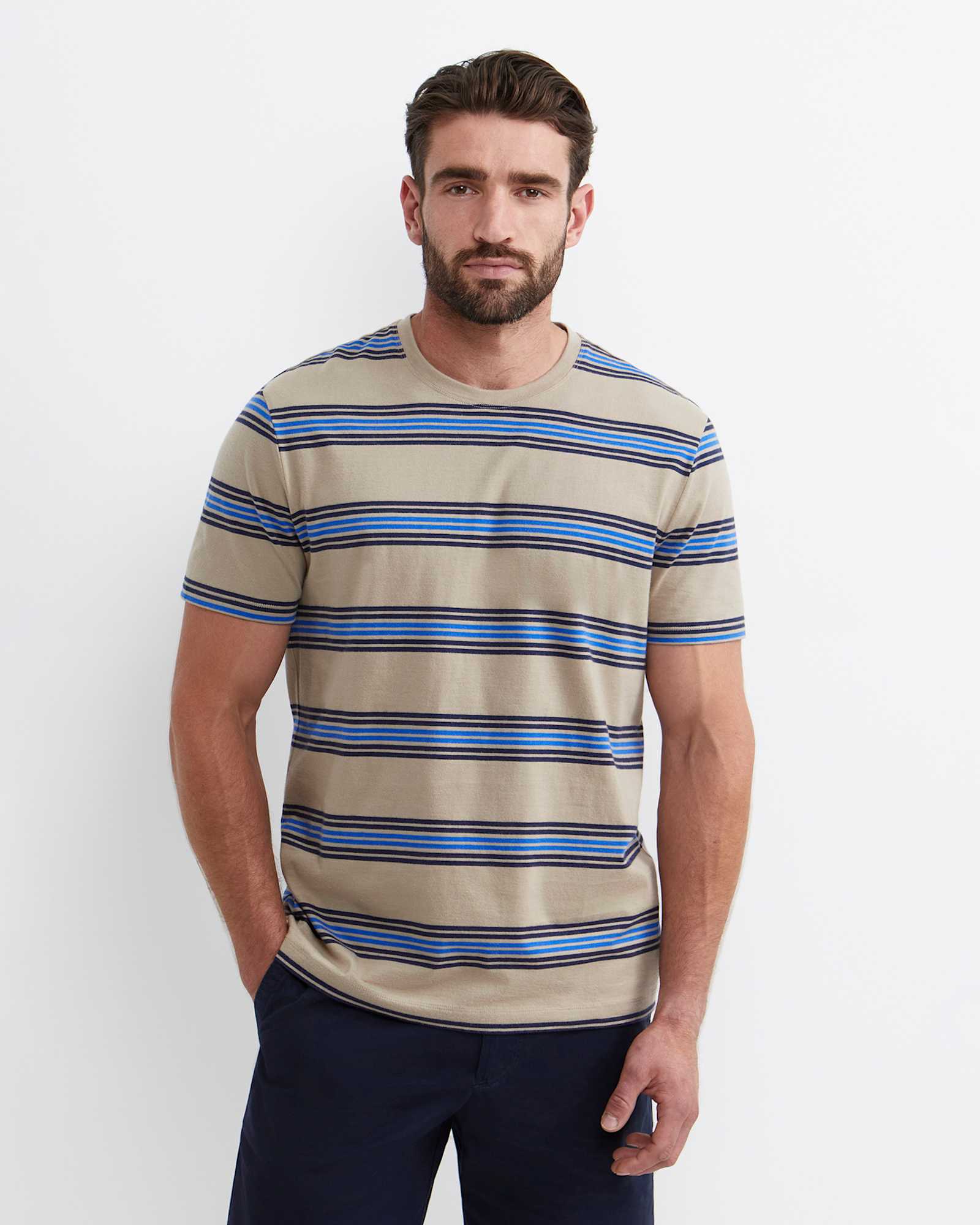 Harden Stripe Tee in NATURAL