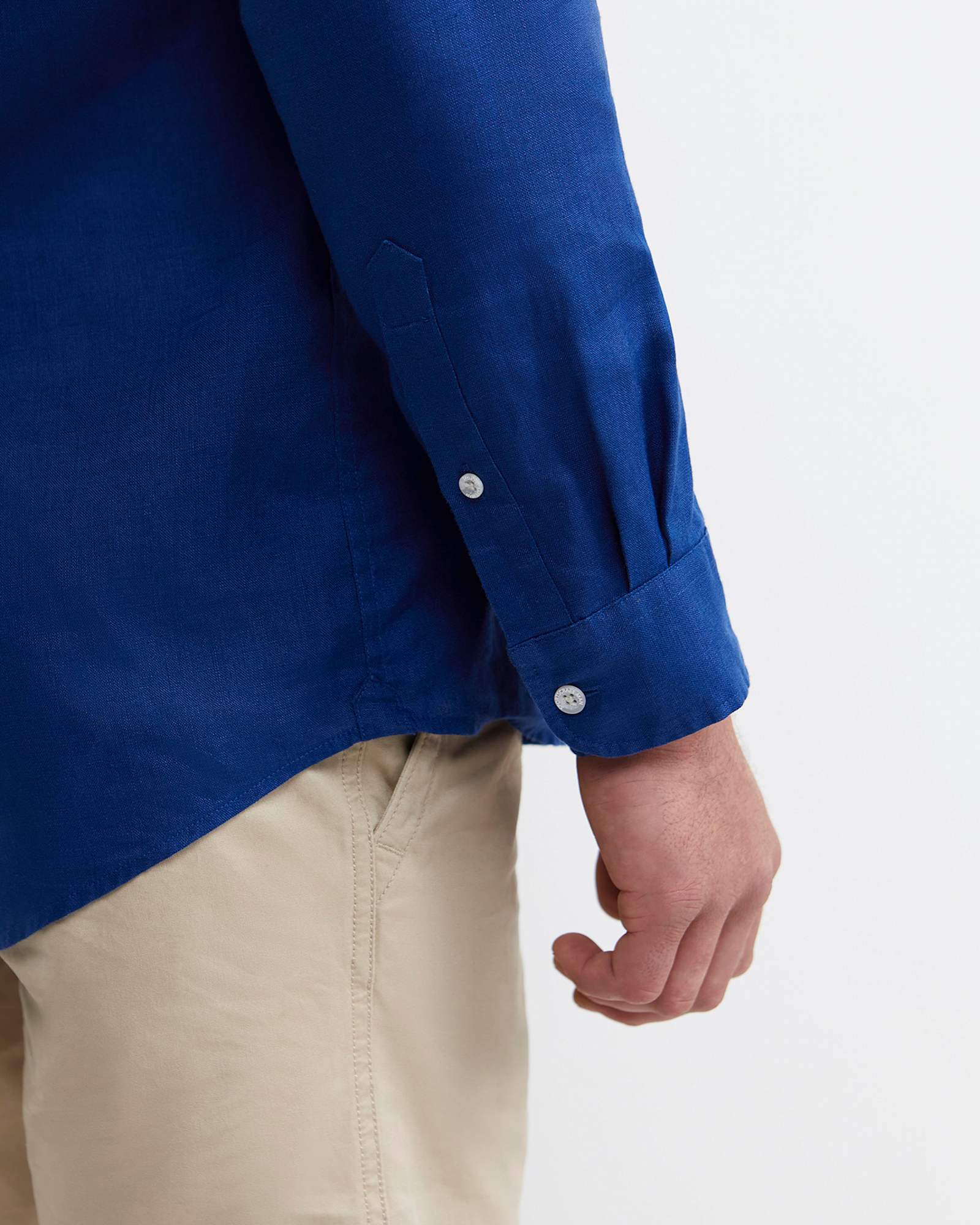 Long Sleeve Linen Shirt in LAPIS
