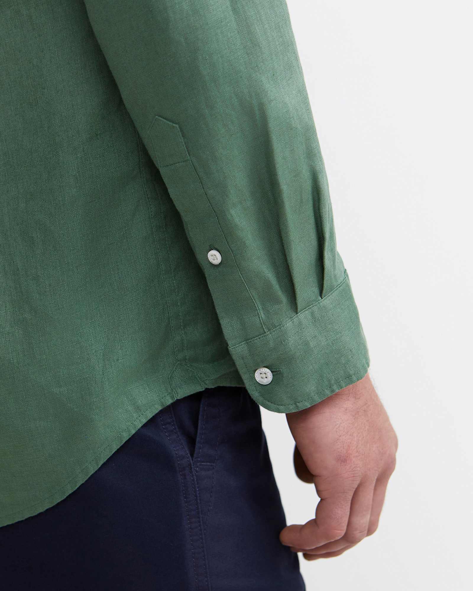 Long Sleeve Linen Shirt in ELM