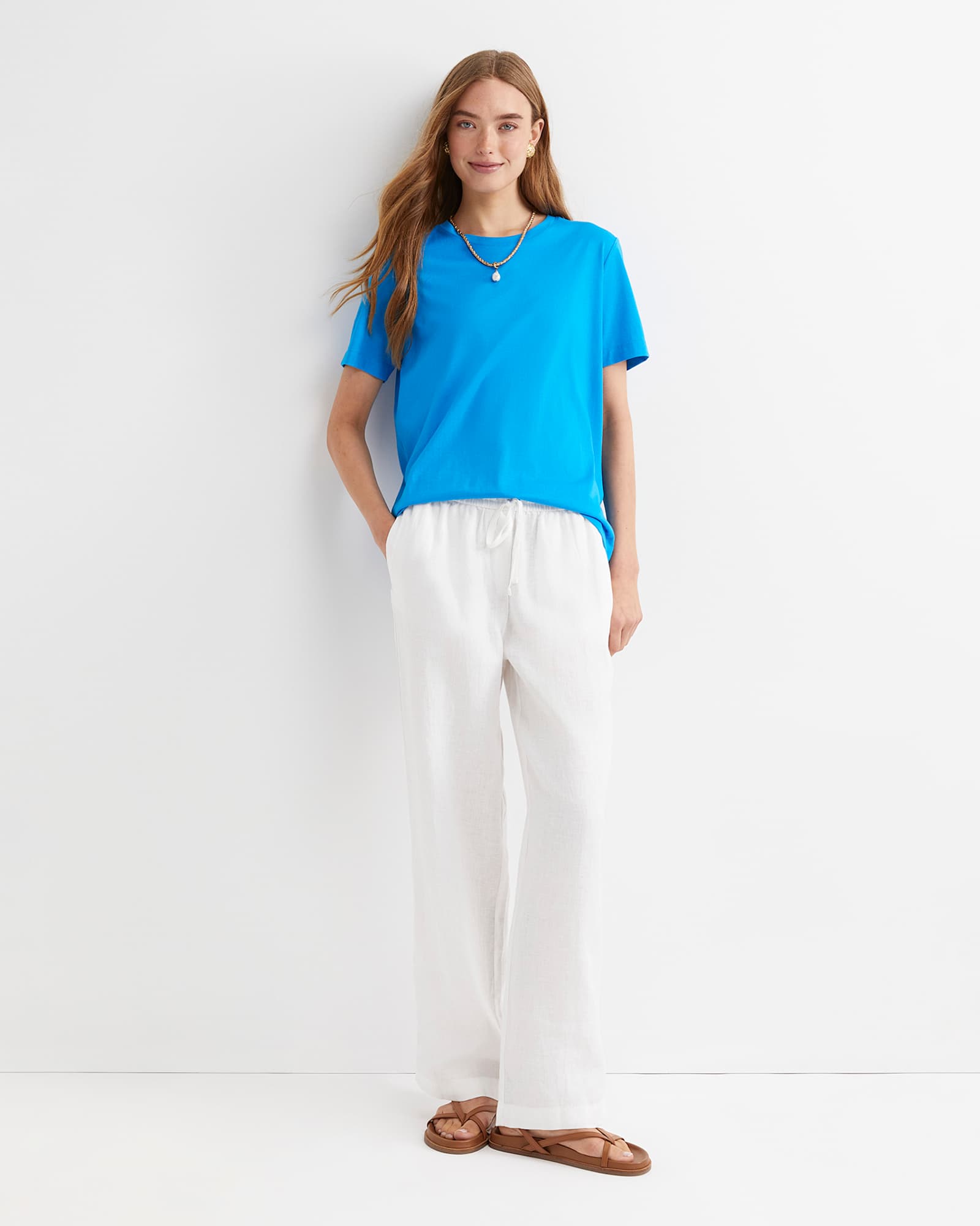 Lulu Drawcord Pant in WHITE