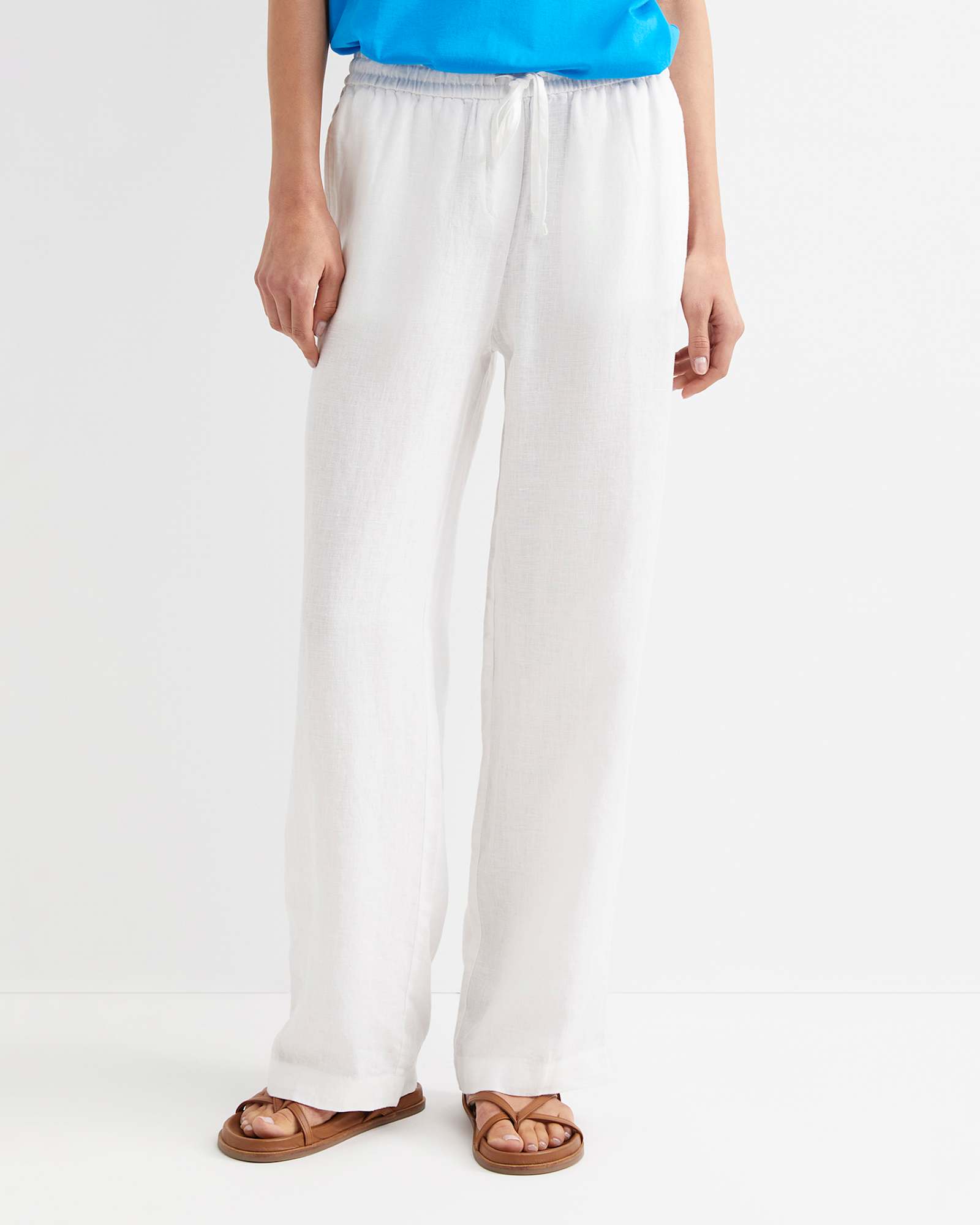 Lulu Drawcord Pant in WHITE