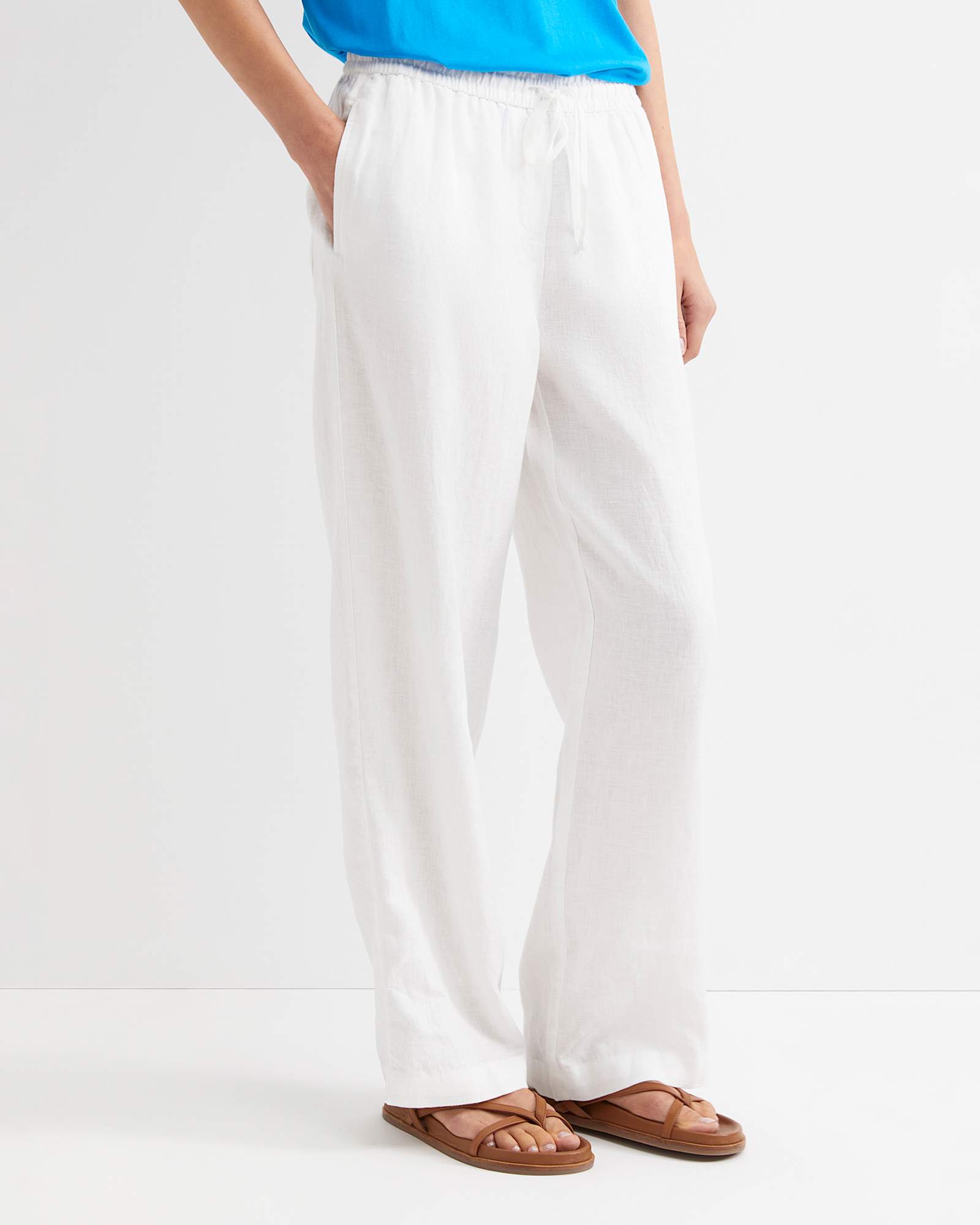 Lulu Drawcord Pant in WHITE