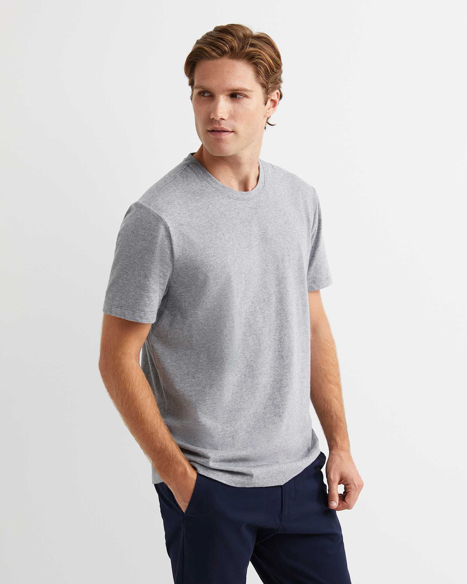 Supersoft Melange Tee in GREY MELANGE