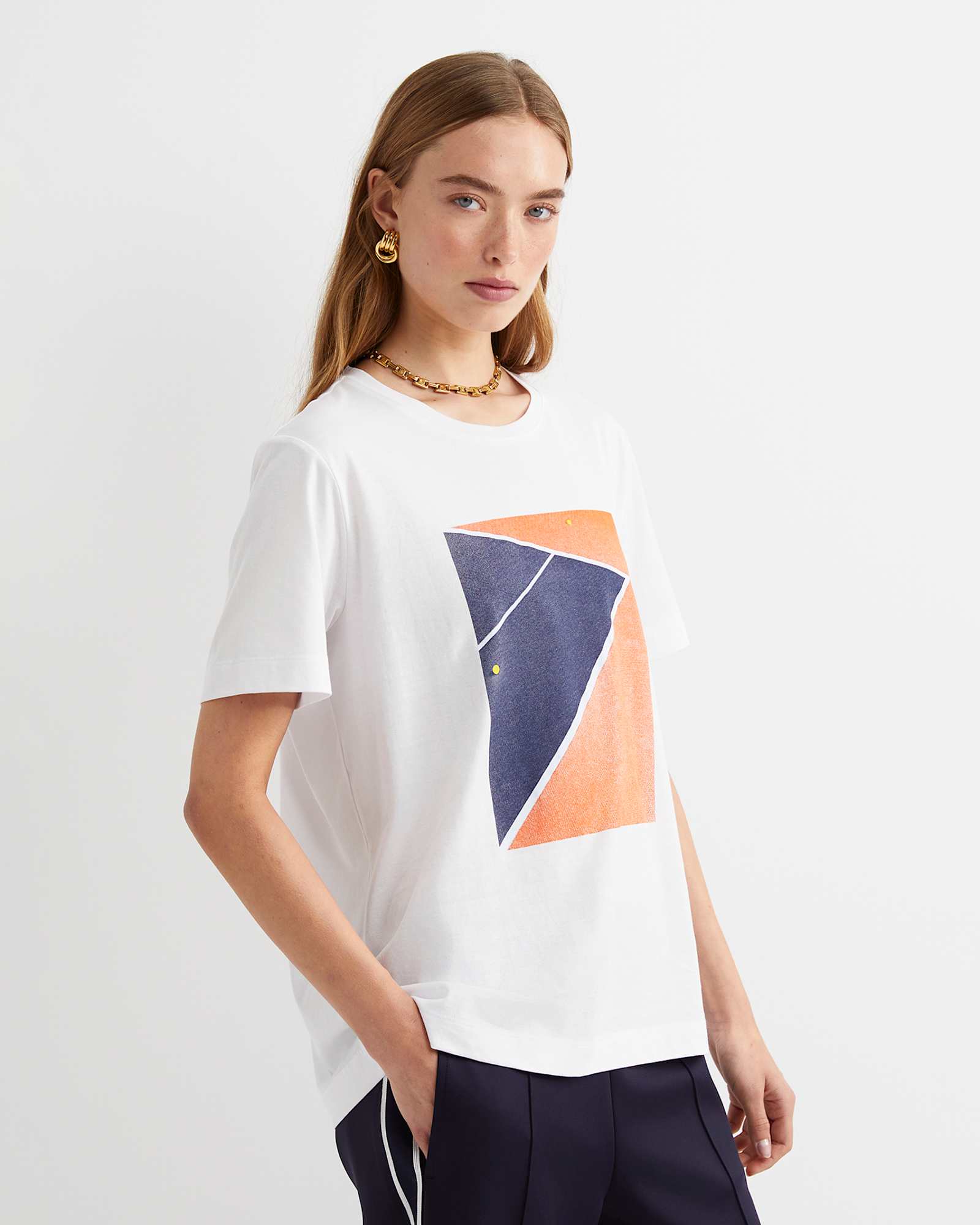 Essential Short Sleeve Club Tee in WHITE/MULTI
