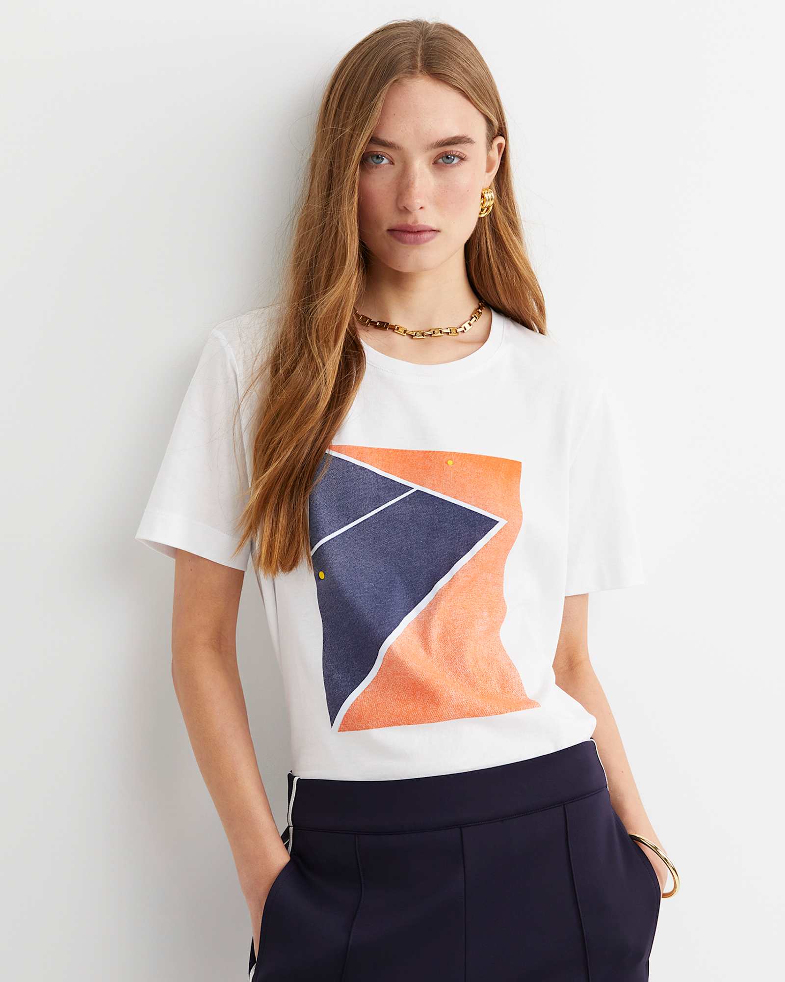 Essential Short Sleeve Club Tee in WHITE/MULTI