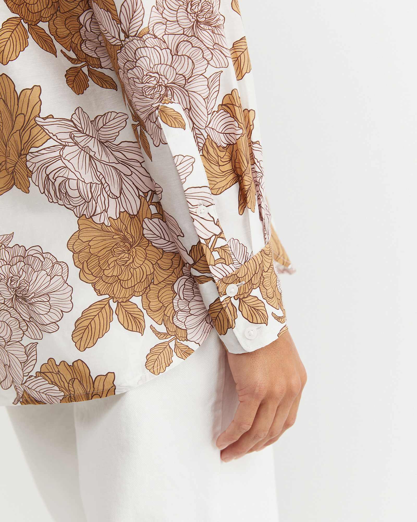 Miranda Cotton Silk Shirt in TAN