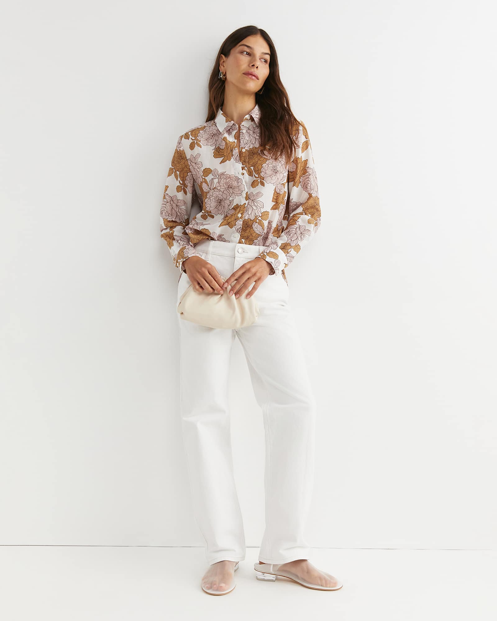 Miranda Cotton Silk Shirt in TAN