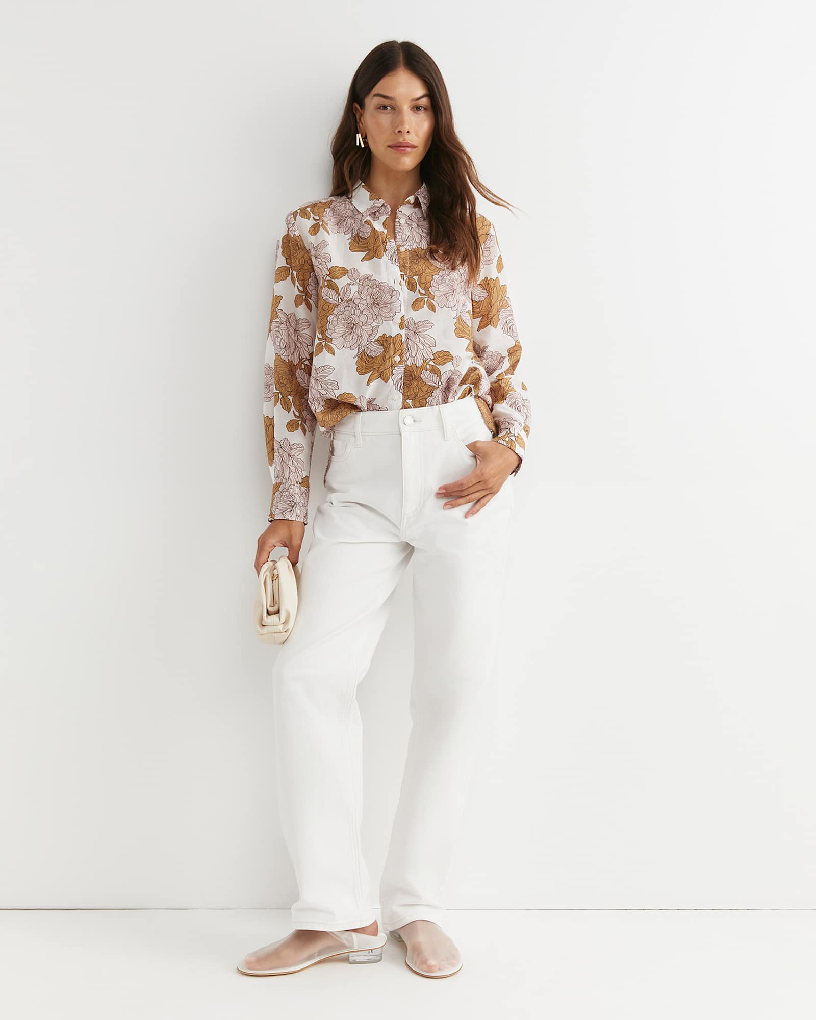Miranda Cotton Silk Shirt in TAN