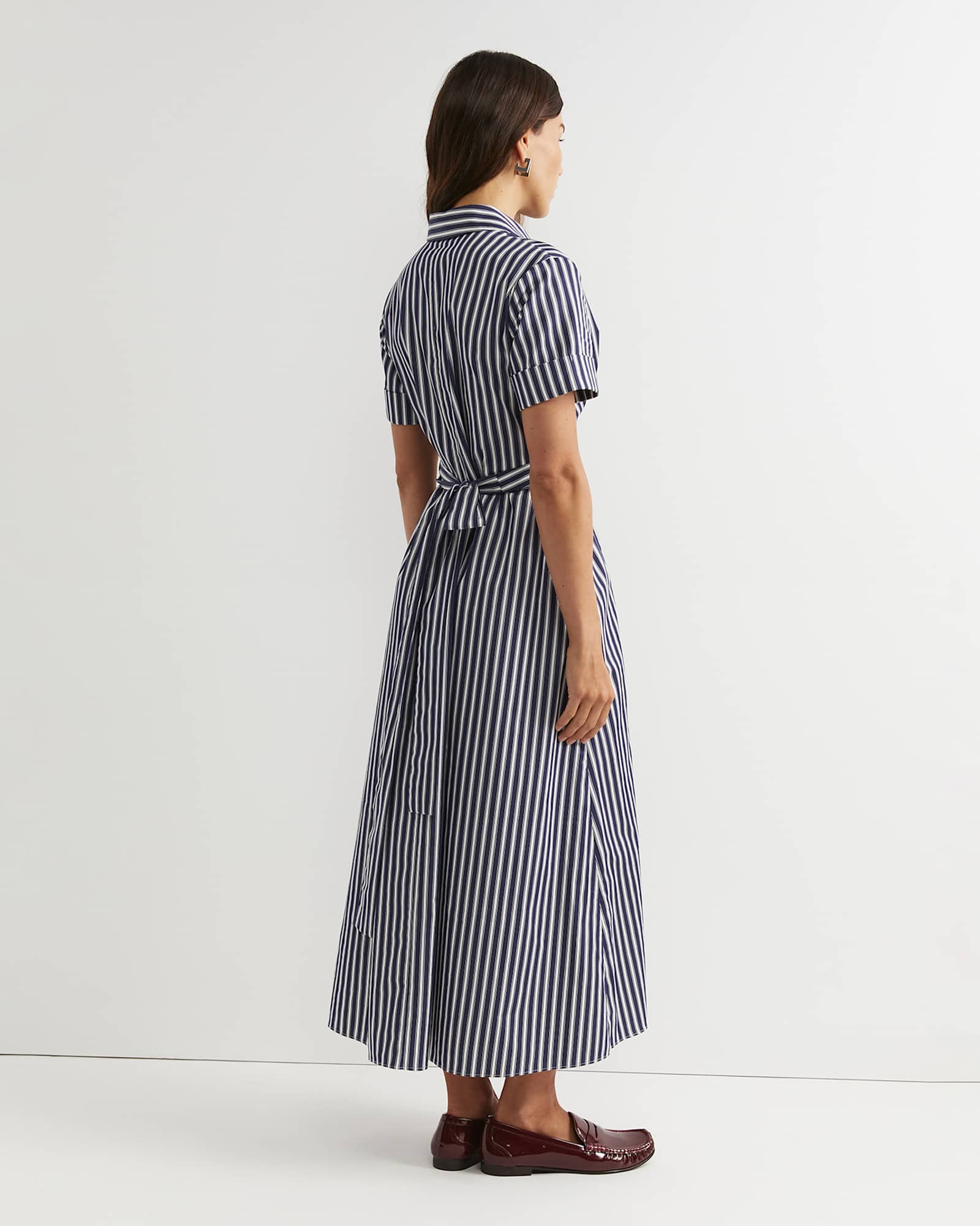 Etta Twist Maxi Dress in NAVY/WHITE