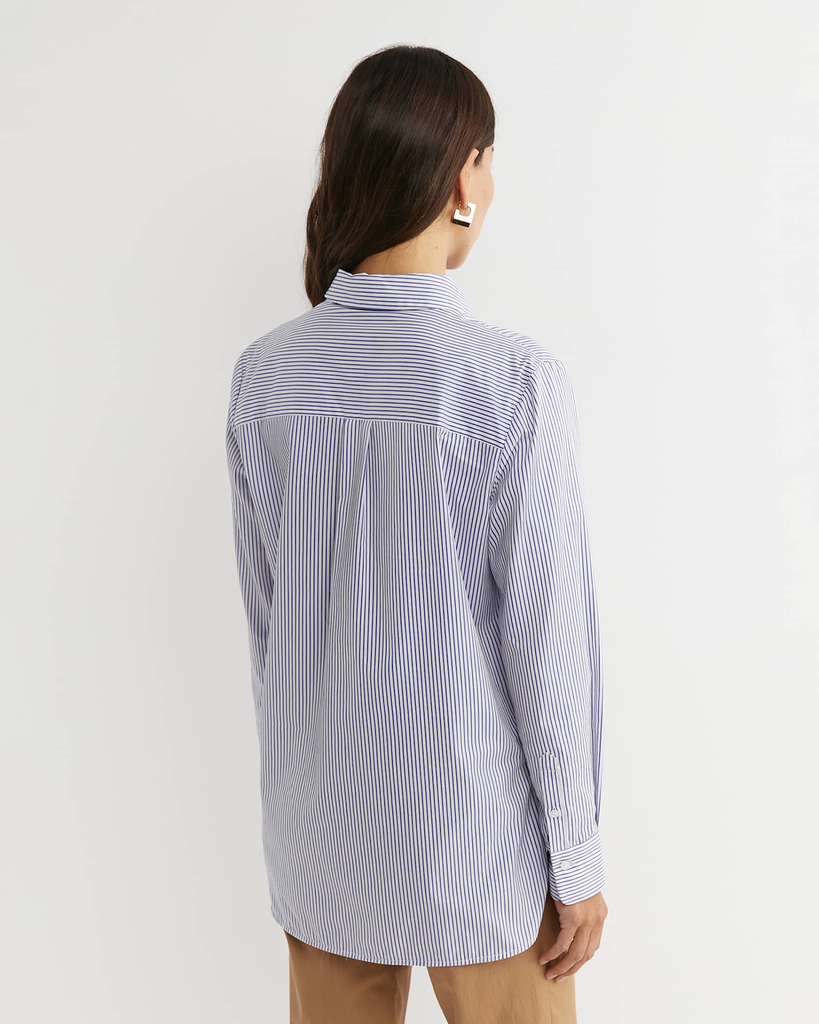 Priscilla Stripe Shirt in WHITE/BLUE