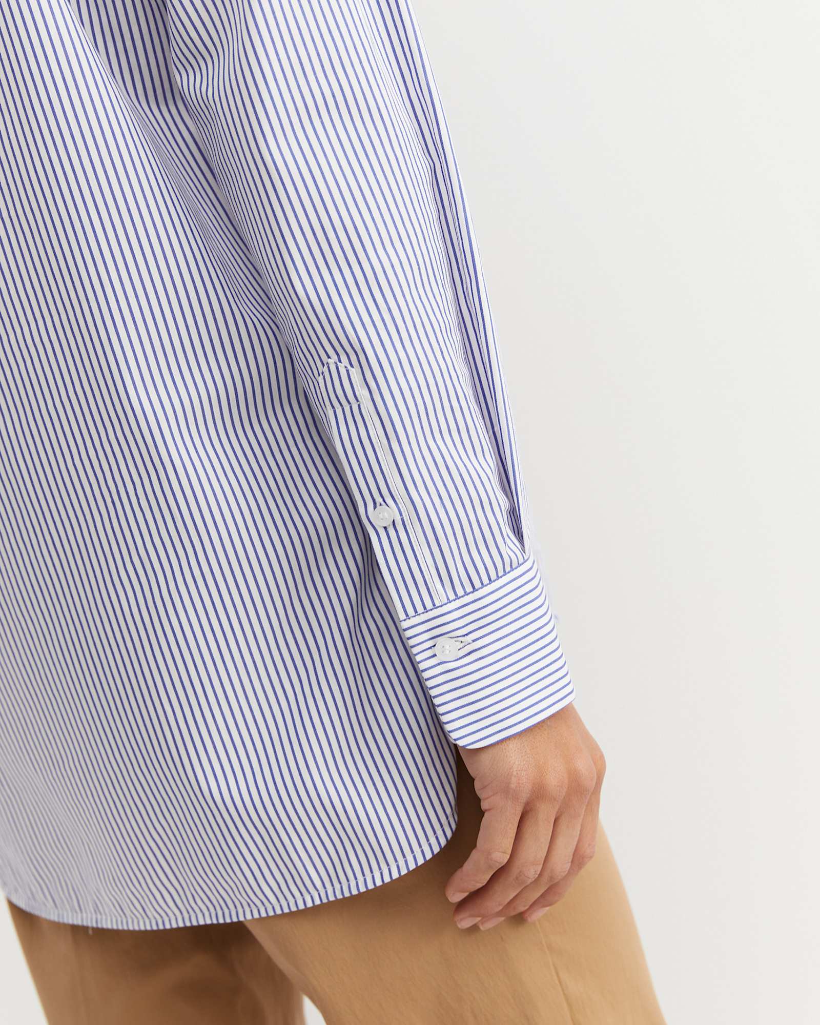 Priscilla Stripe Shirt in WHITE/BLUE