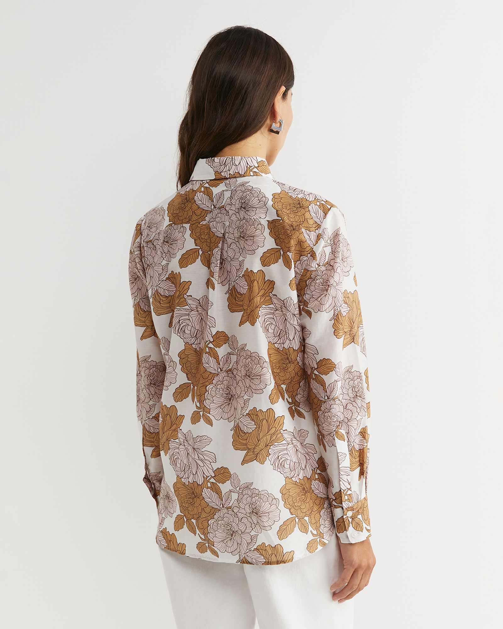 Miranda Cotton Silk Shirt in TAN