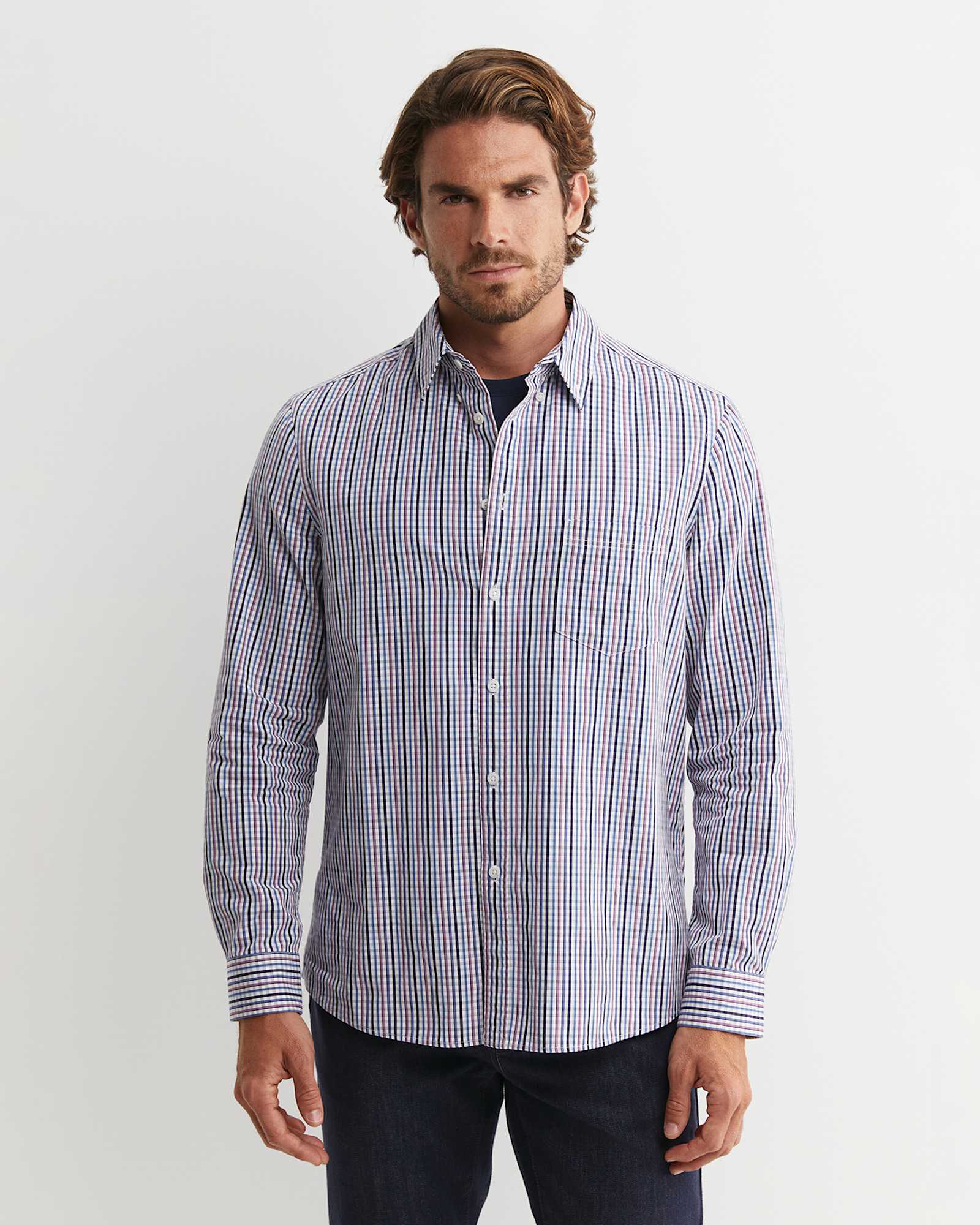 Gibson Long Sleeve Check Shirt in FIG