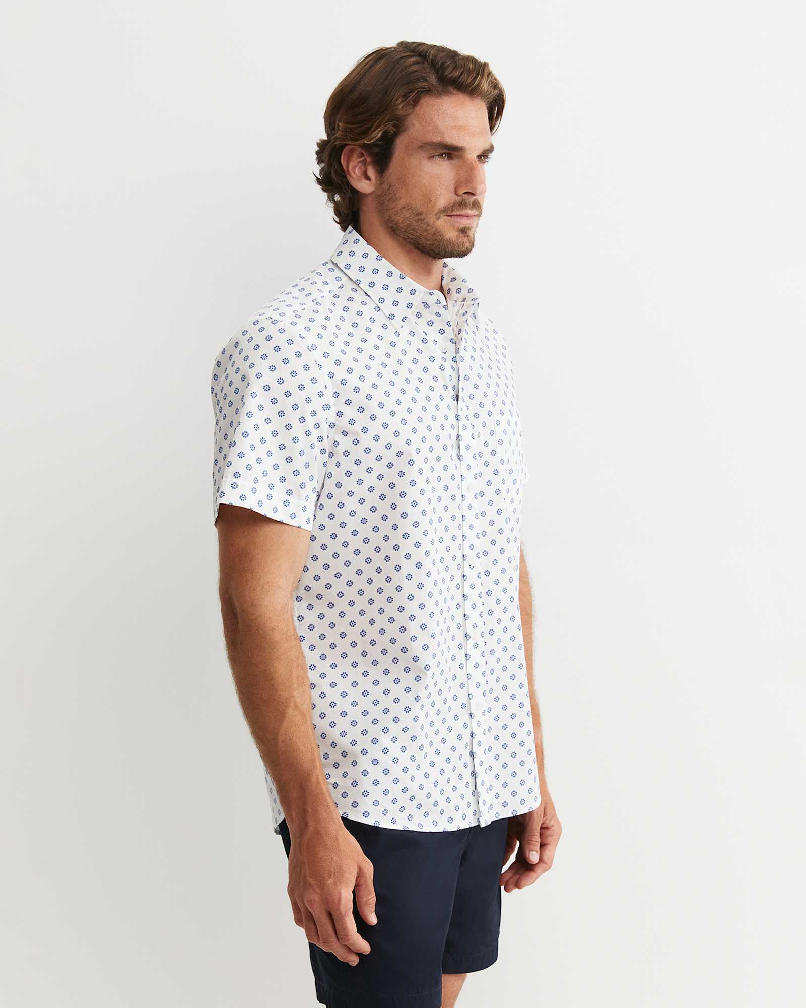 Parker Short Sleeve Shirt in WHITE/MULTI