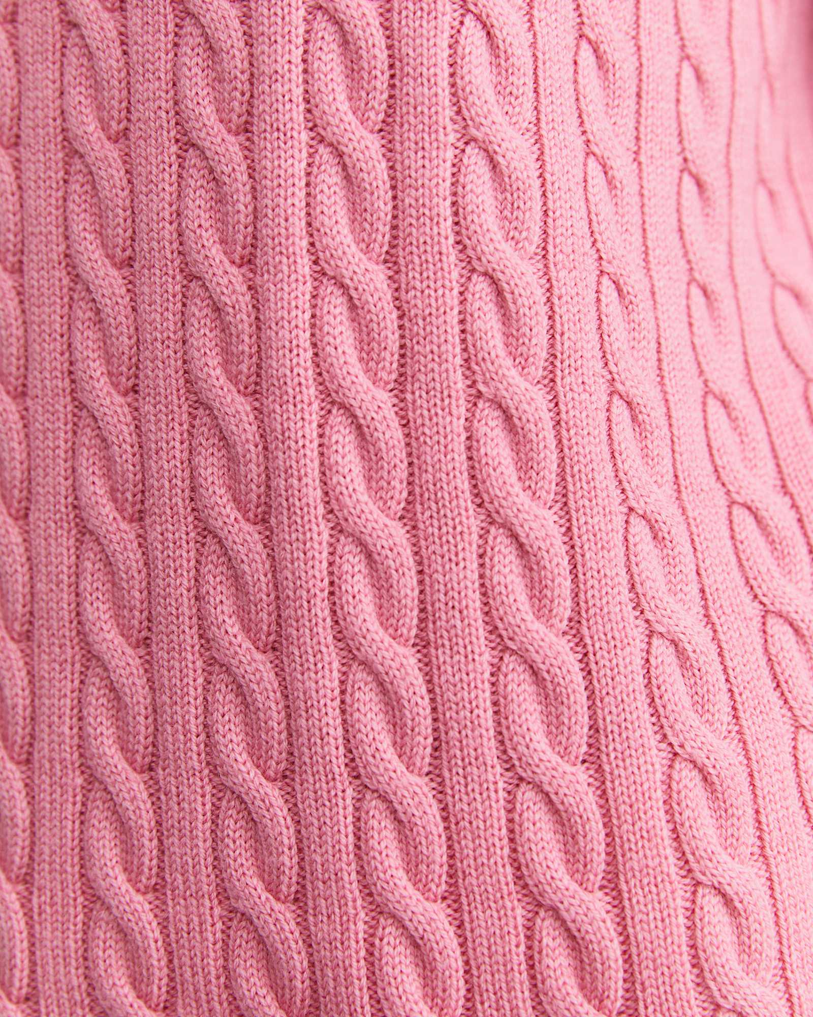 Merino Wool Baby Cable Sweater in ROSEBERRY
