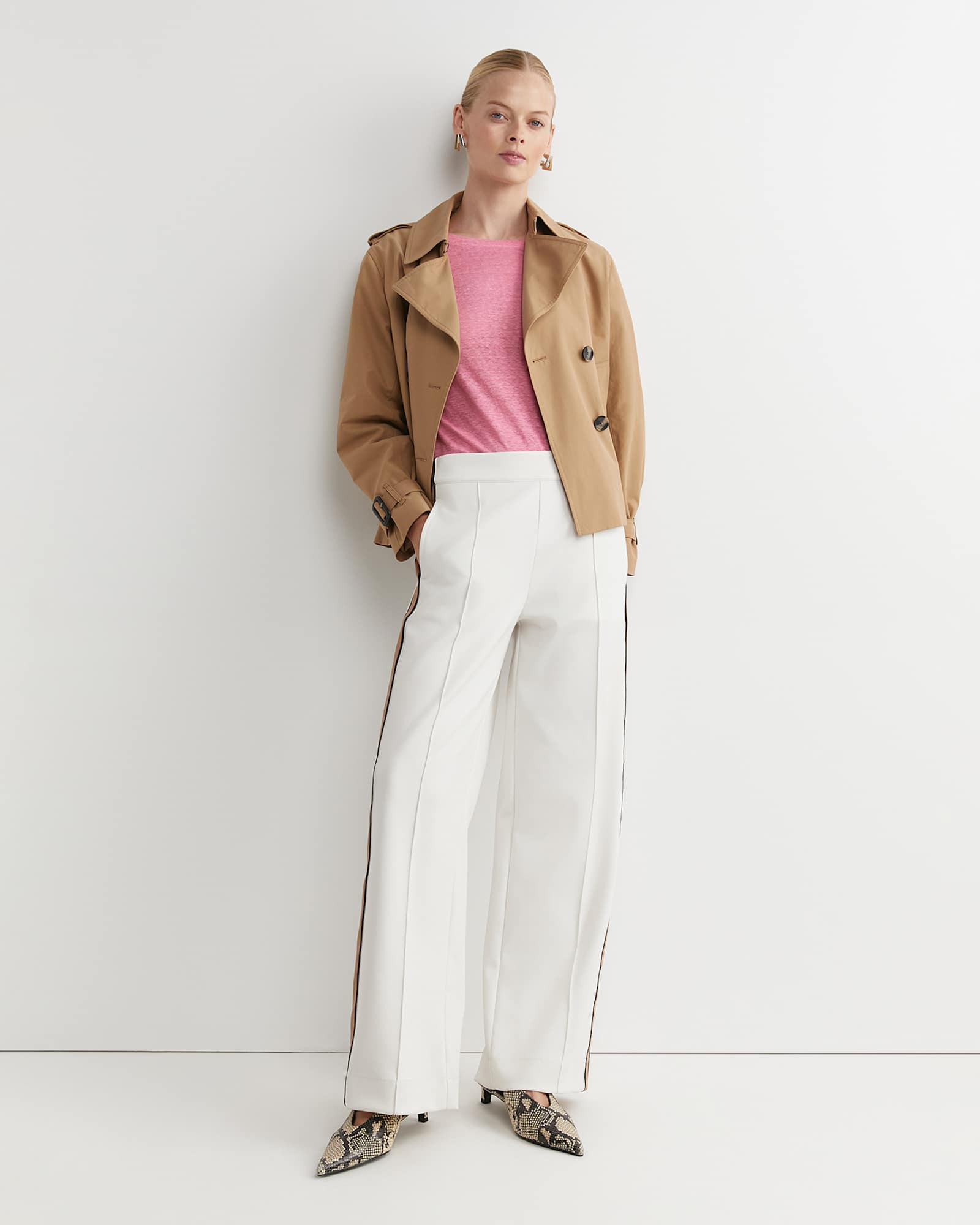 Cecile Linen Top in ROSEBERRY