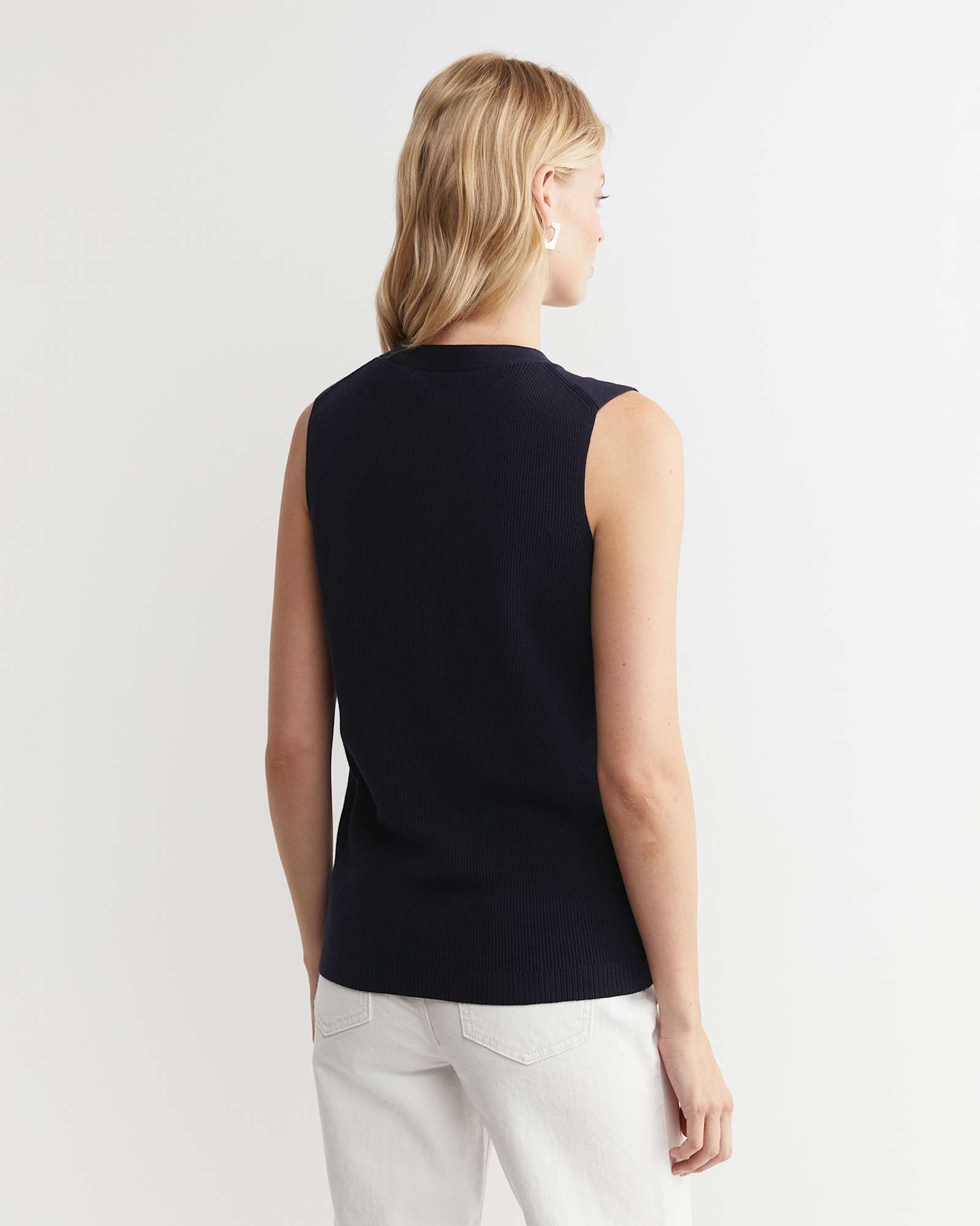 Becky Cotton Vest in NAVY