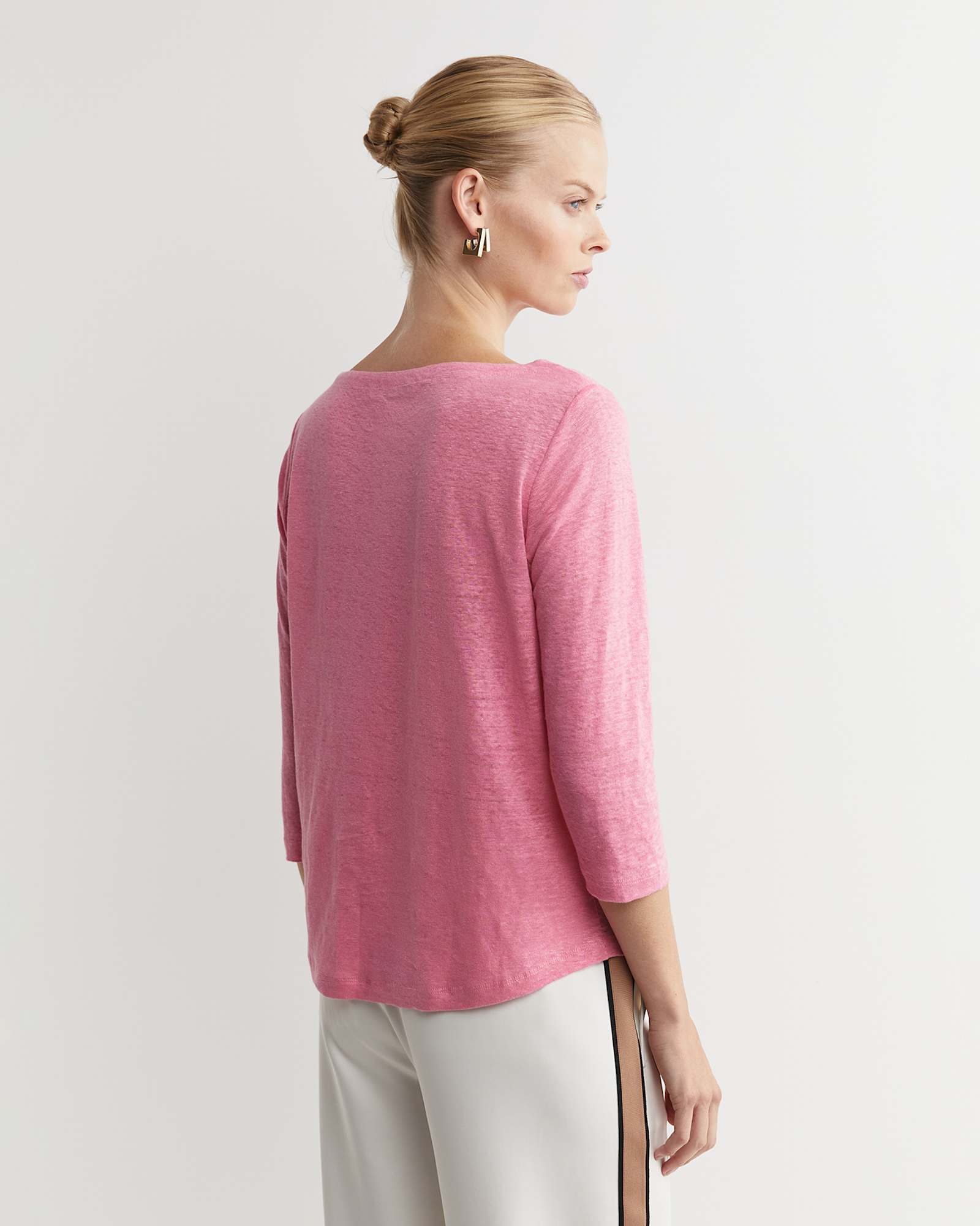 Cecile Linen Top in ROSEBERRY