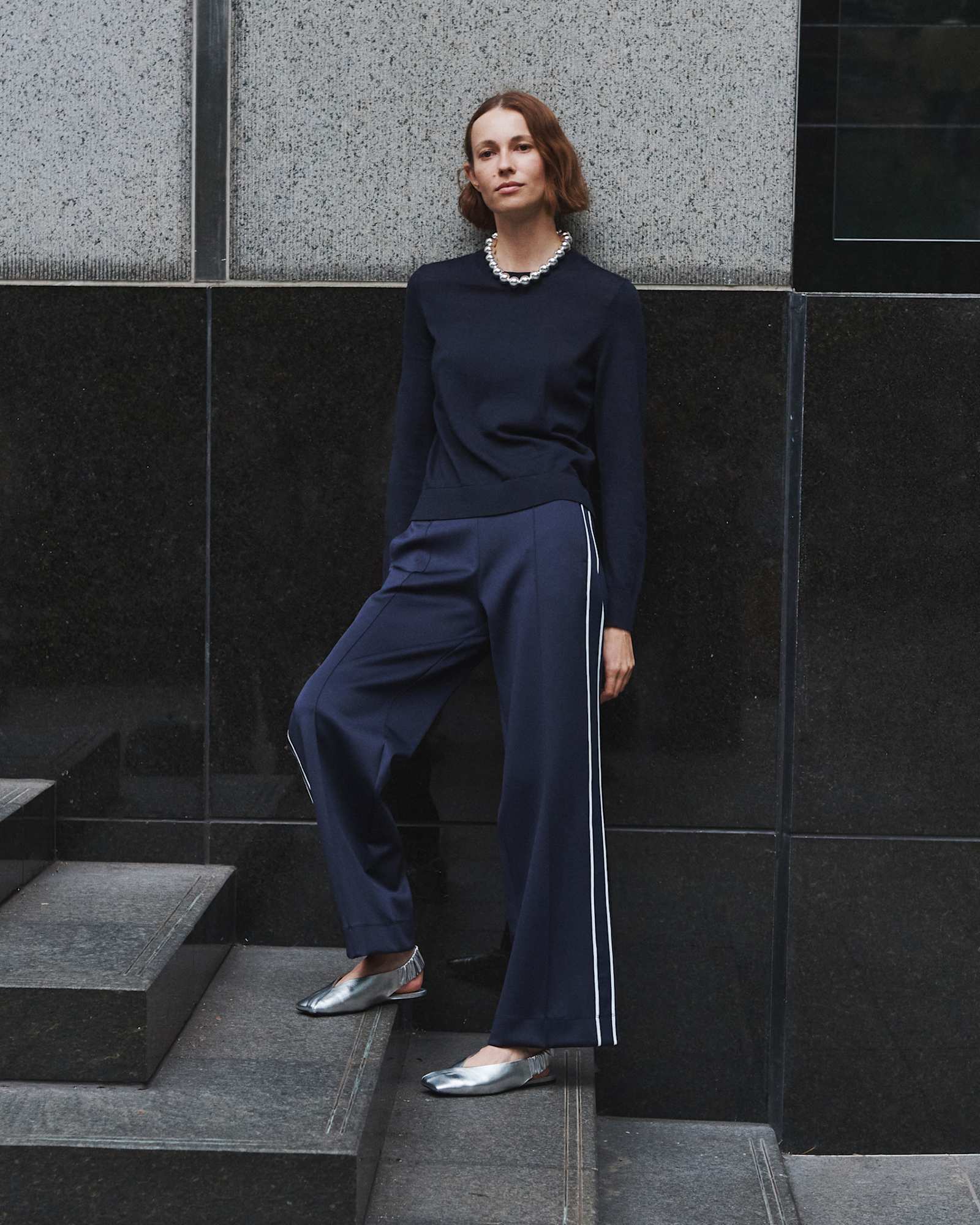 Francis Merino Crew Neck Knit in NAVY