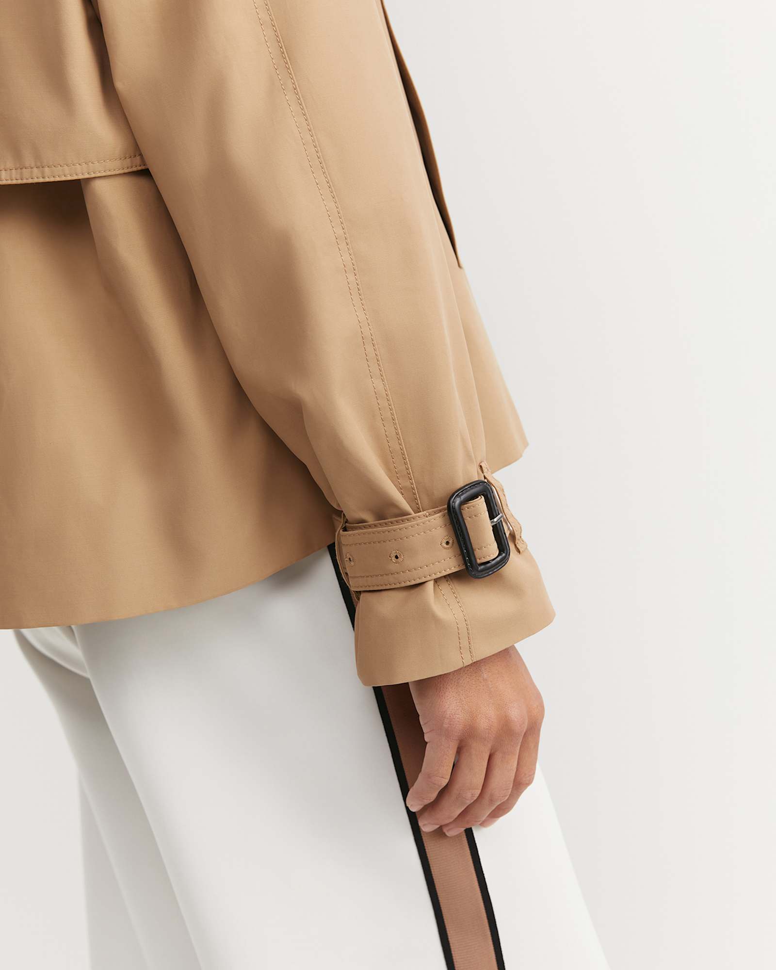 Audrey Crop Trench in PECAN