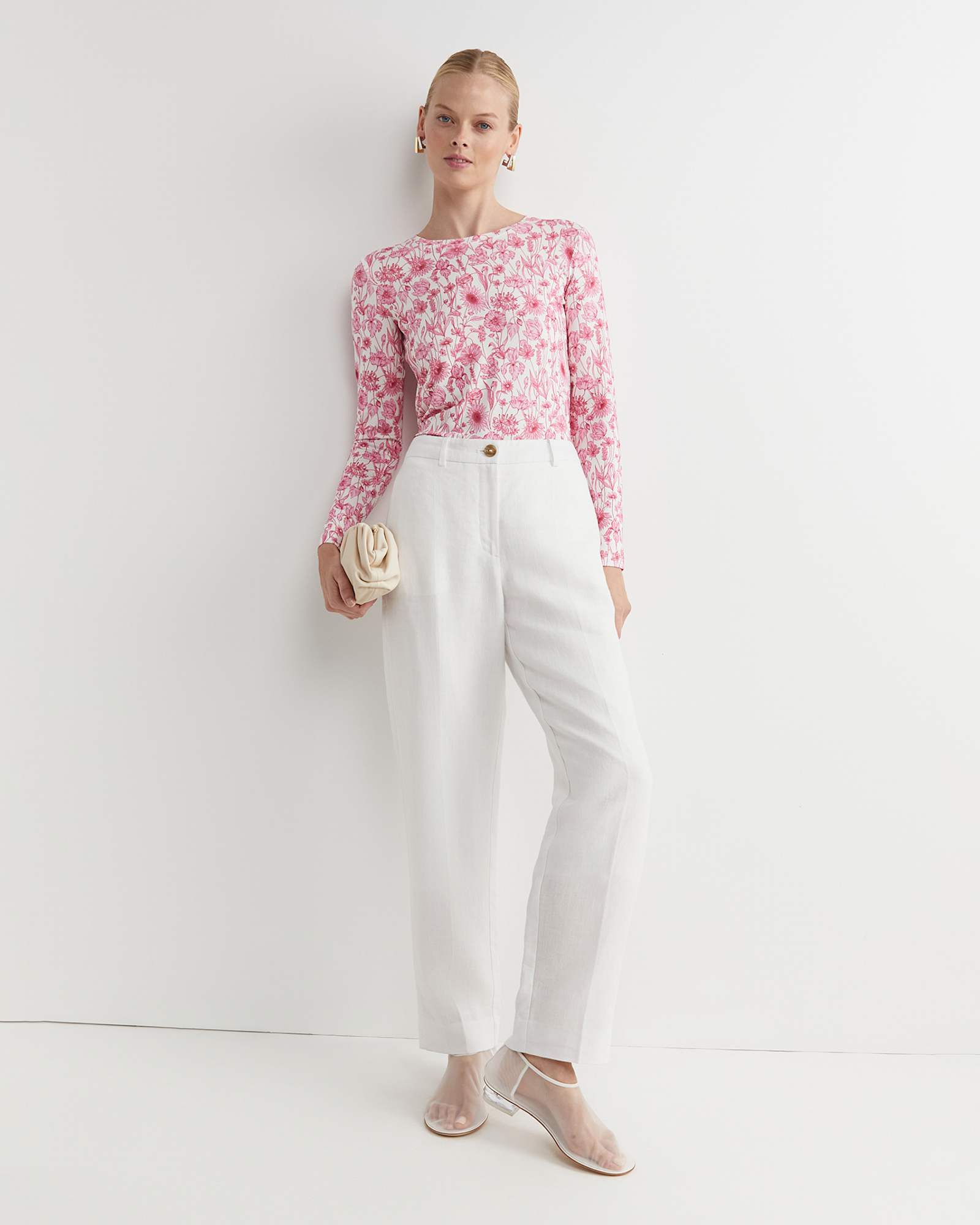 Muse Liberty Long Sleeve Magic Tee in WHITE/PINK