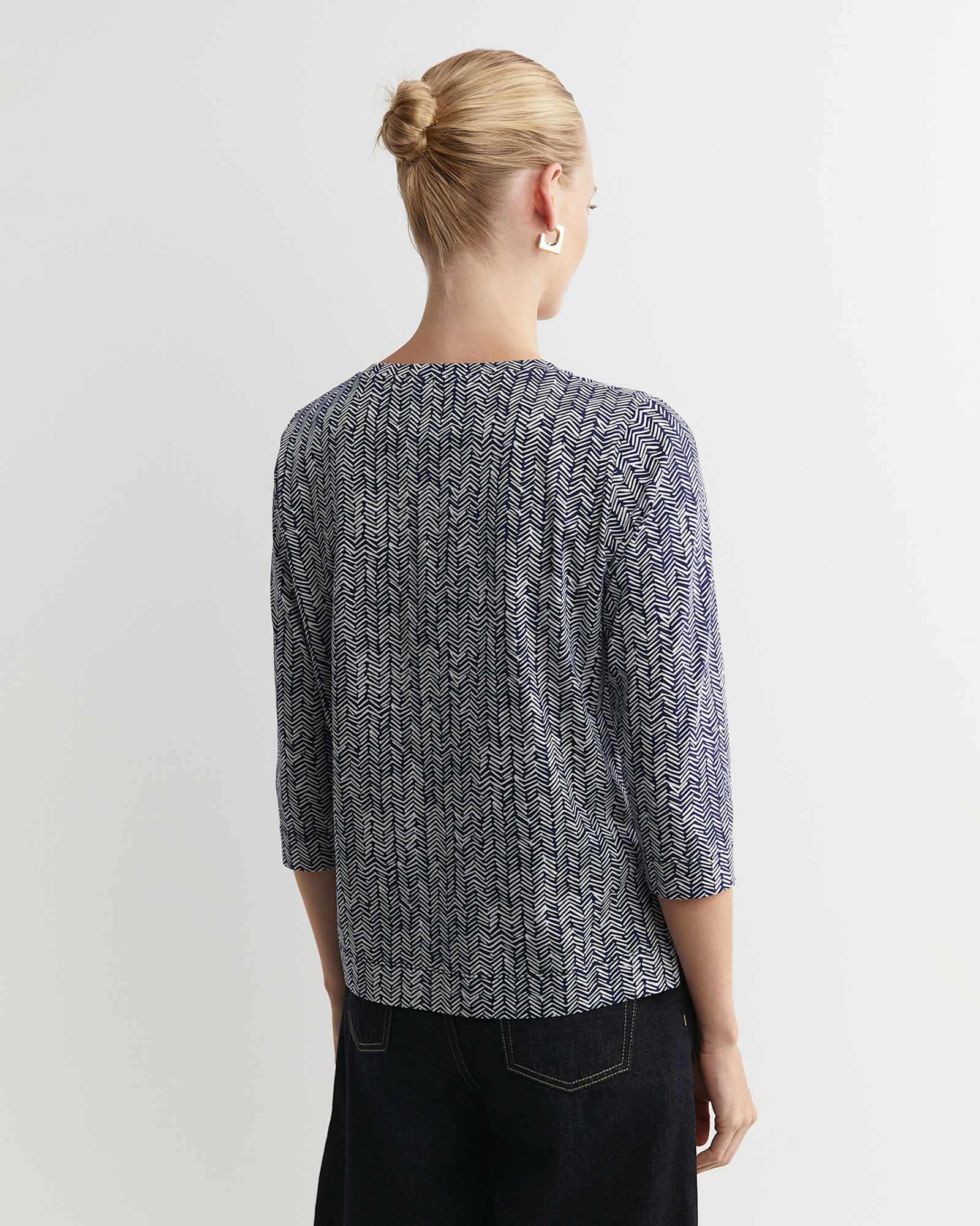 Harriet Mercerised Tee in NAVY MULTI