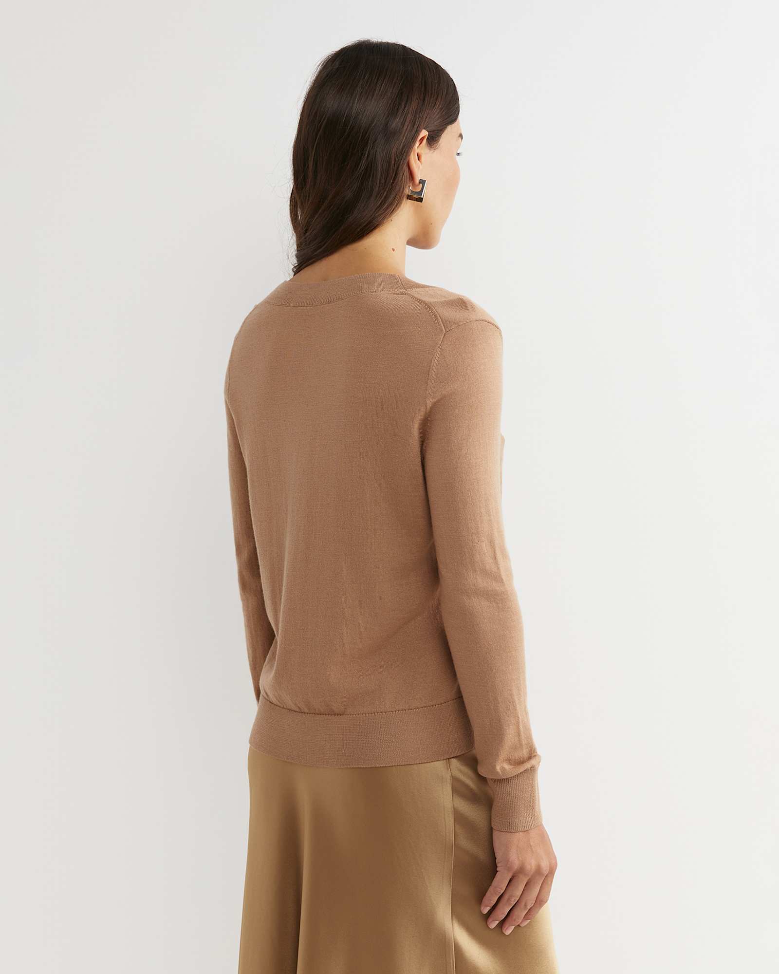 Francis Merino V-Neck Knit in TAN