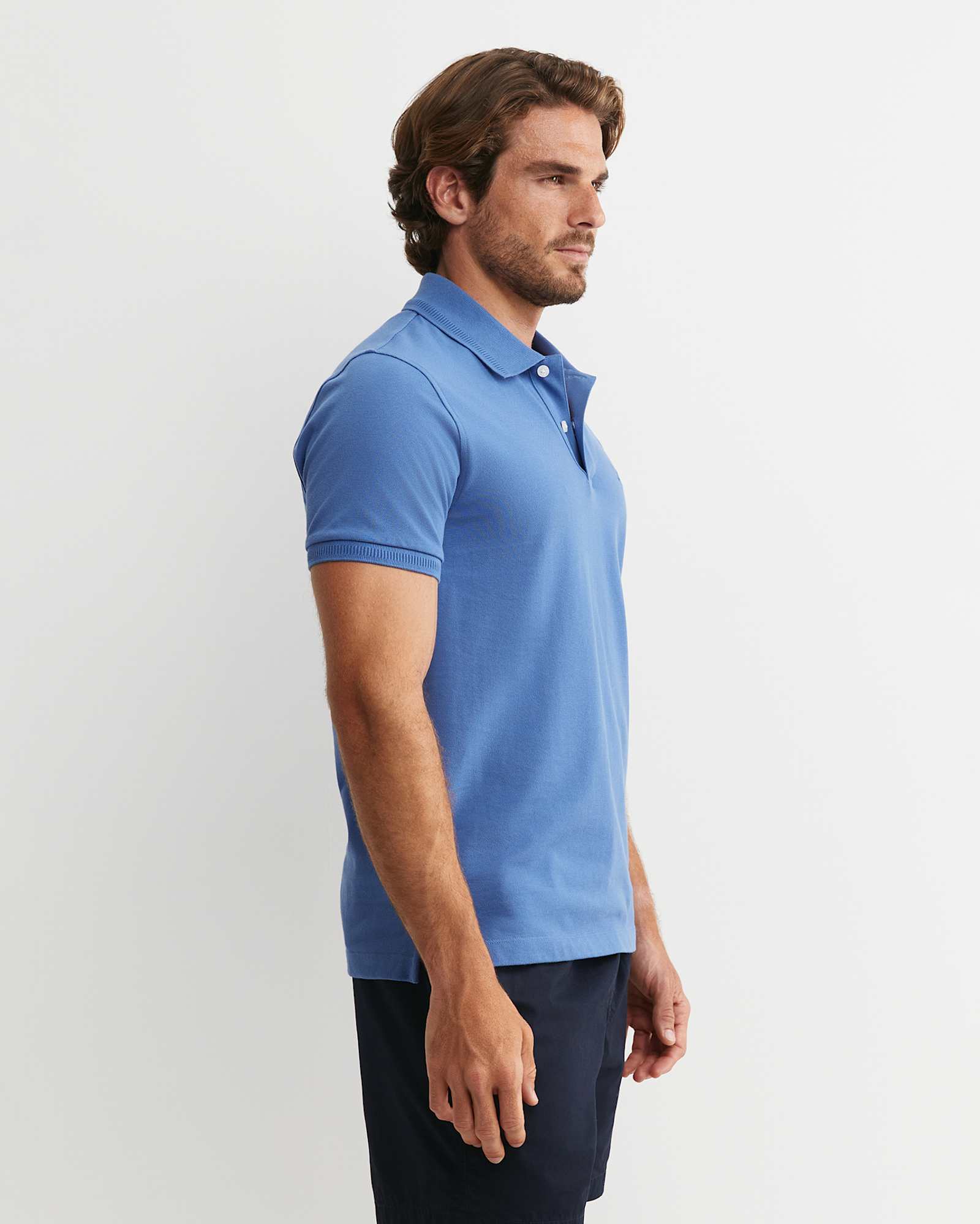 SC Pique Polo in SMOKE BLUE
