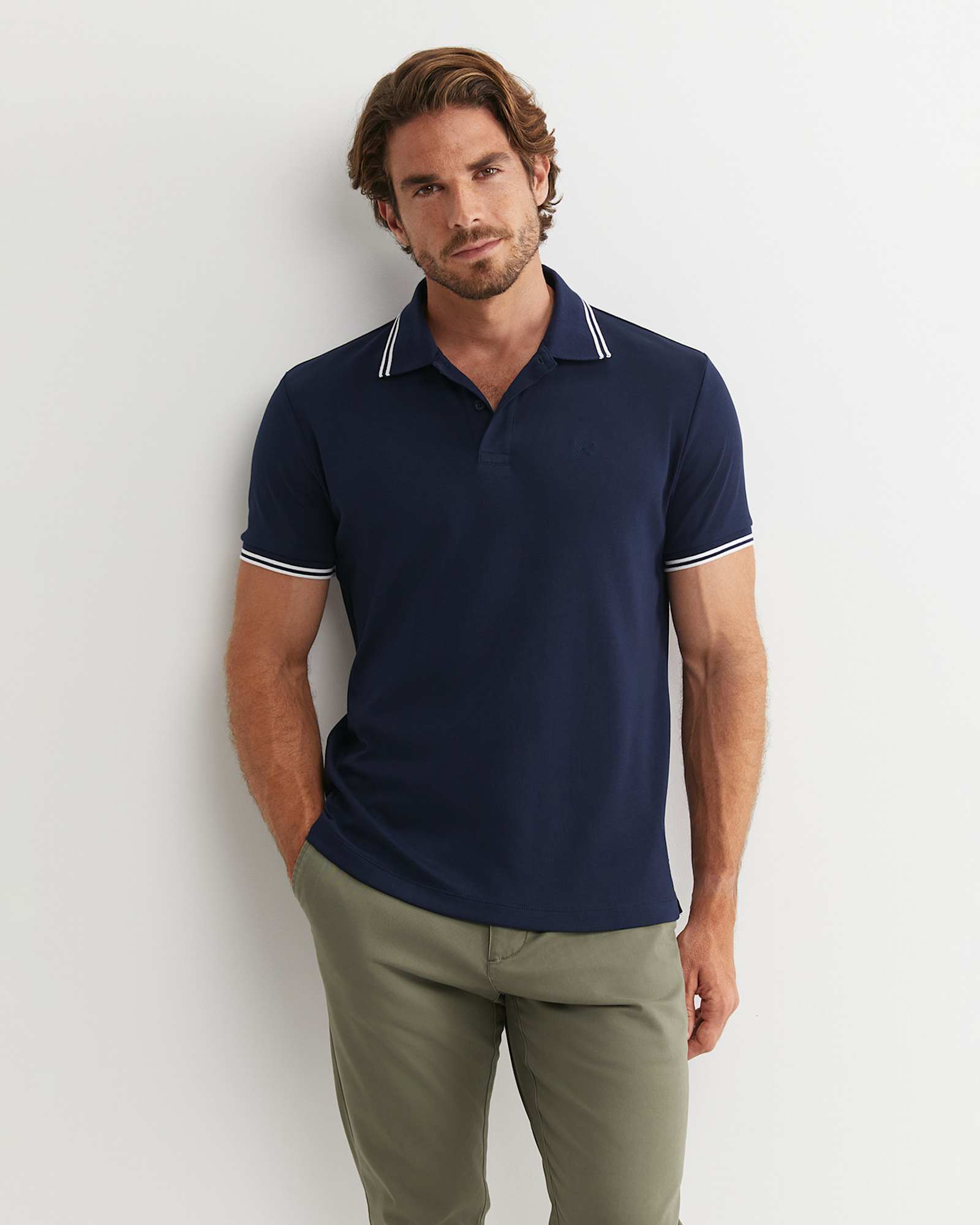 Manning Short Sleeve Polo in NAVY
