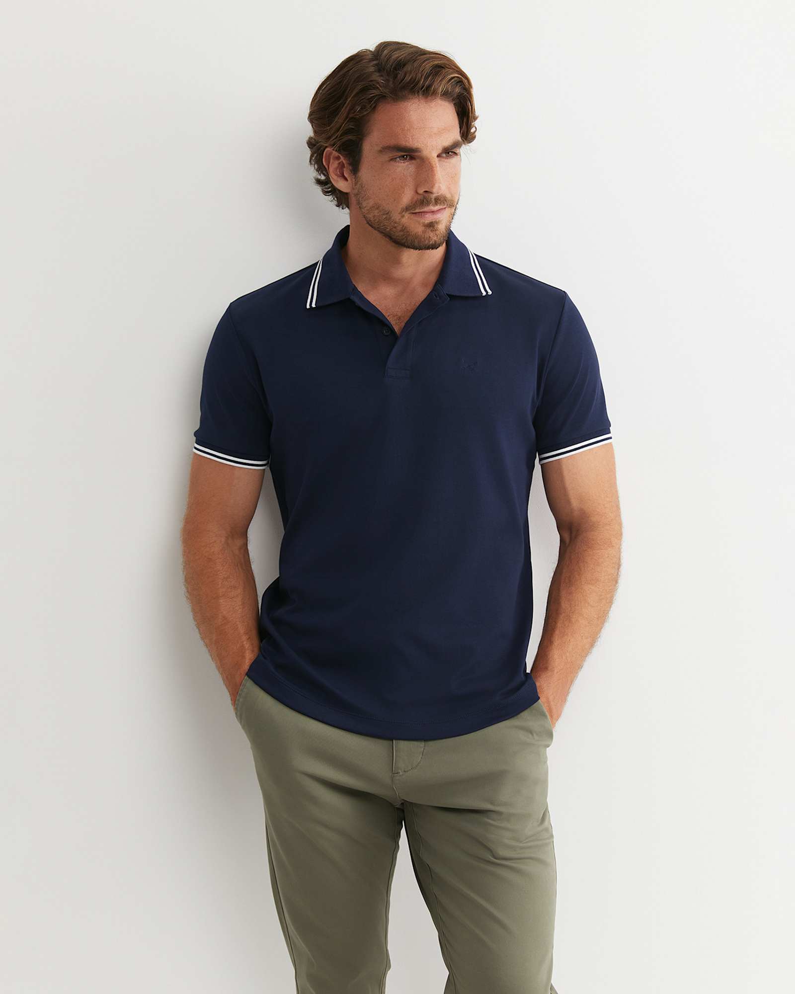 Manning Short Sleeve Polo in NAVY