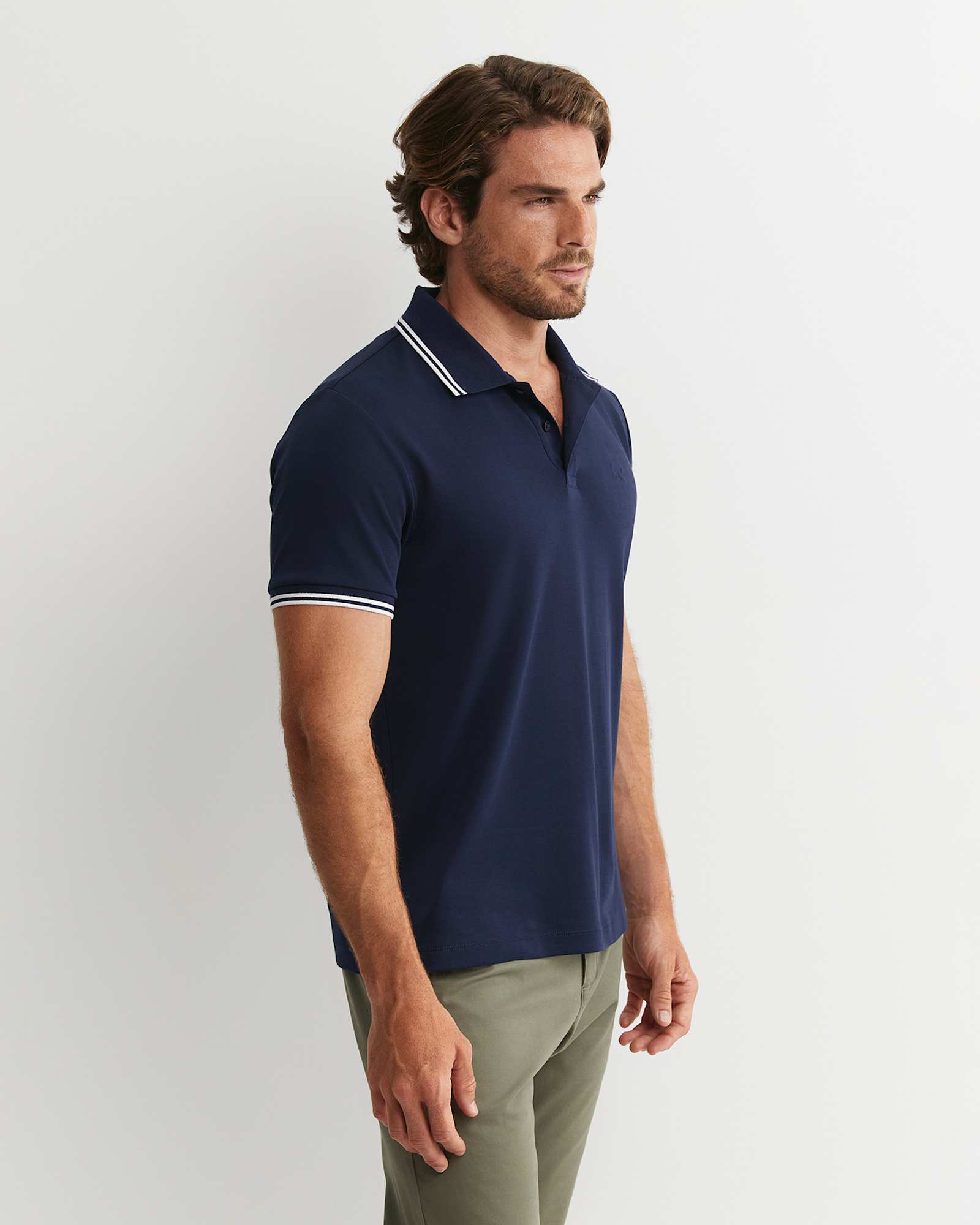 Manning Short Sleeve Polo in NAVY