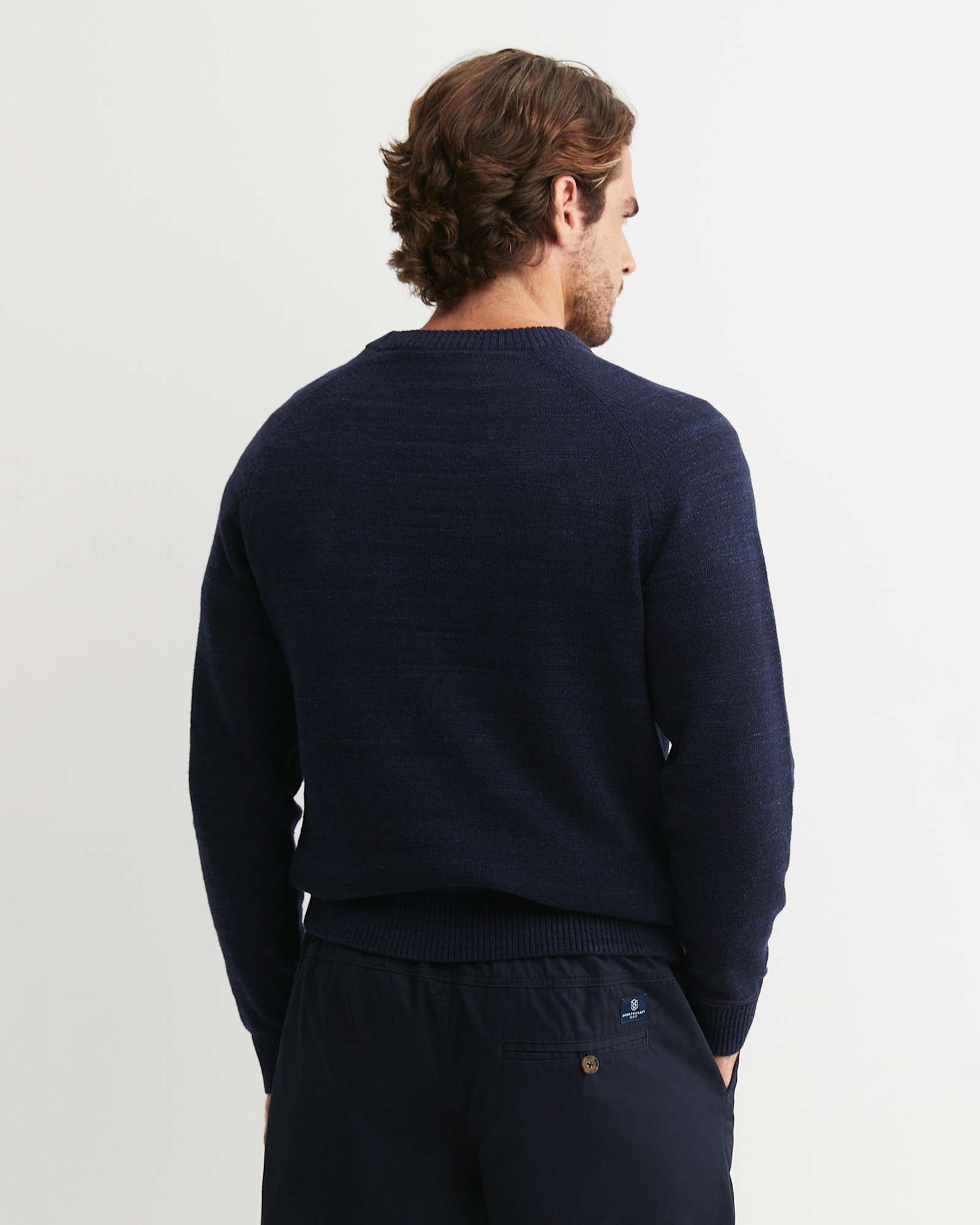 Riley Raglan Crew Neck Knit in NAVY