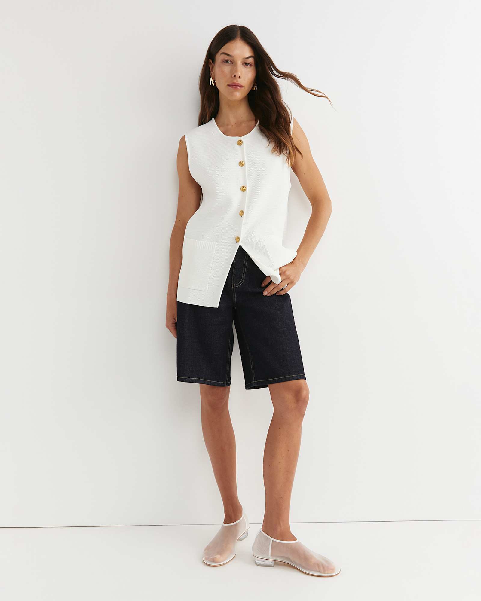 Maxine Milano Vest in MILK