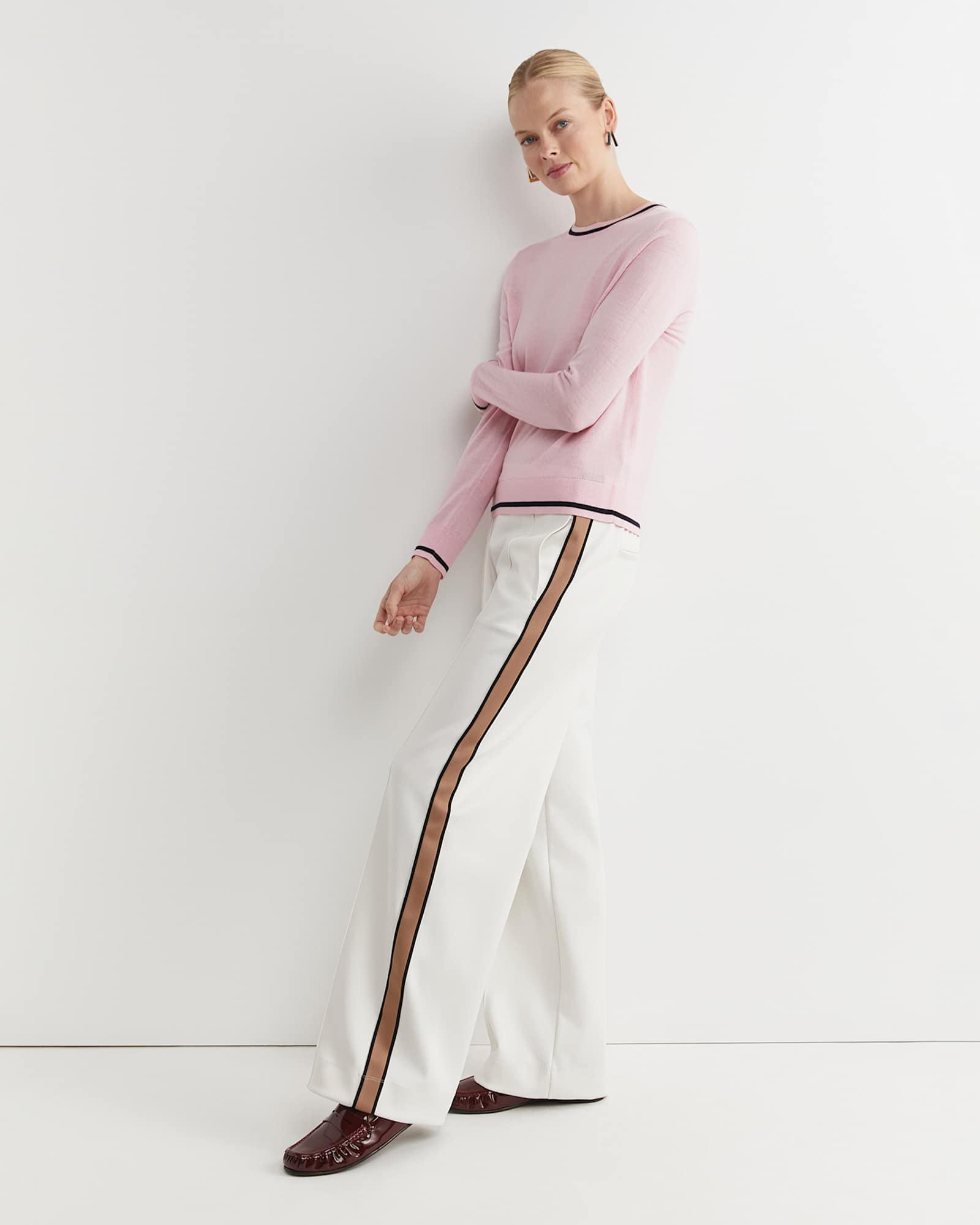 Francis Merino Crew Neck Knit in SOFT PINK