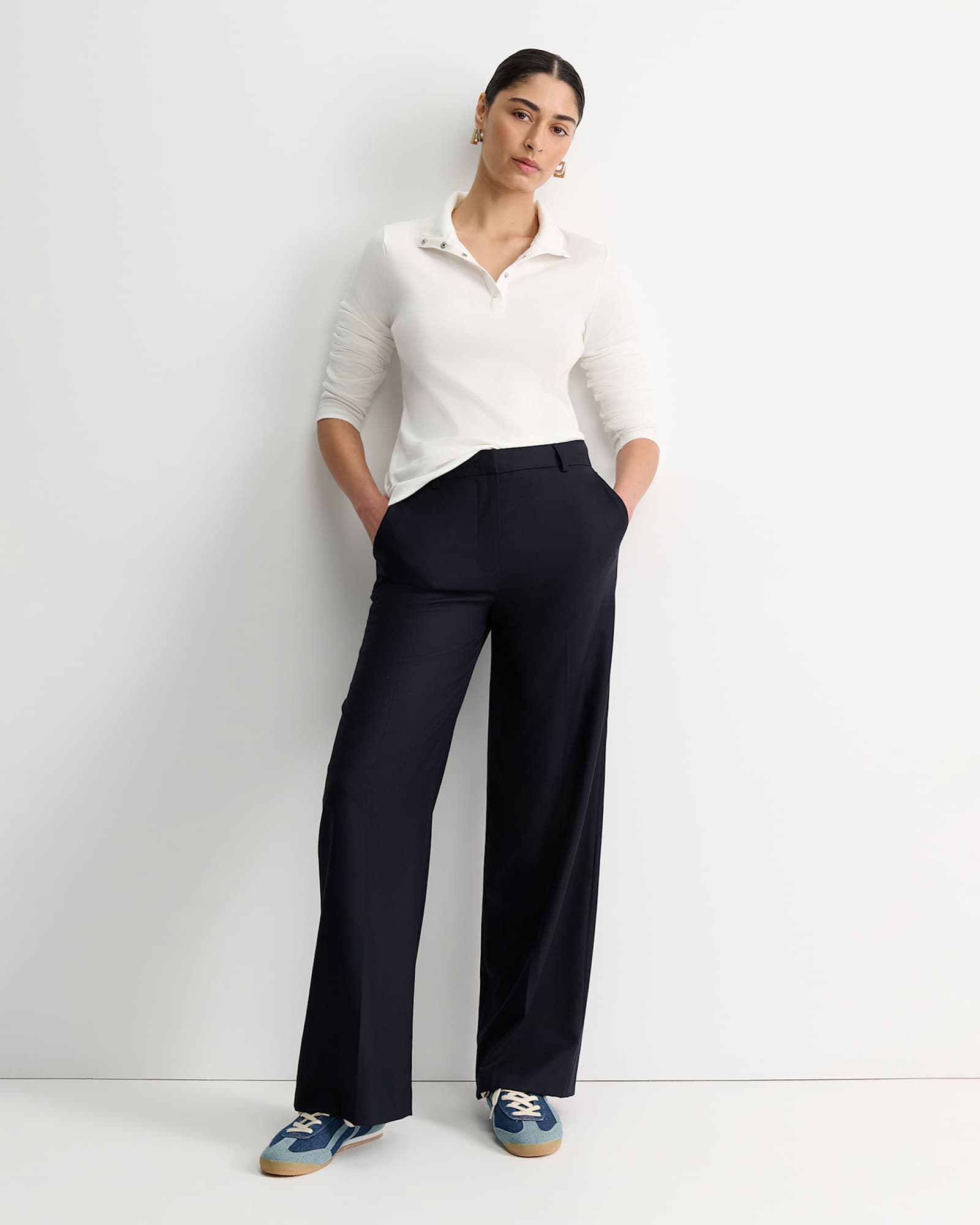 Lucy Snap Funnel Neck Top in IVORY